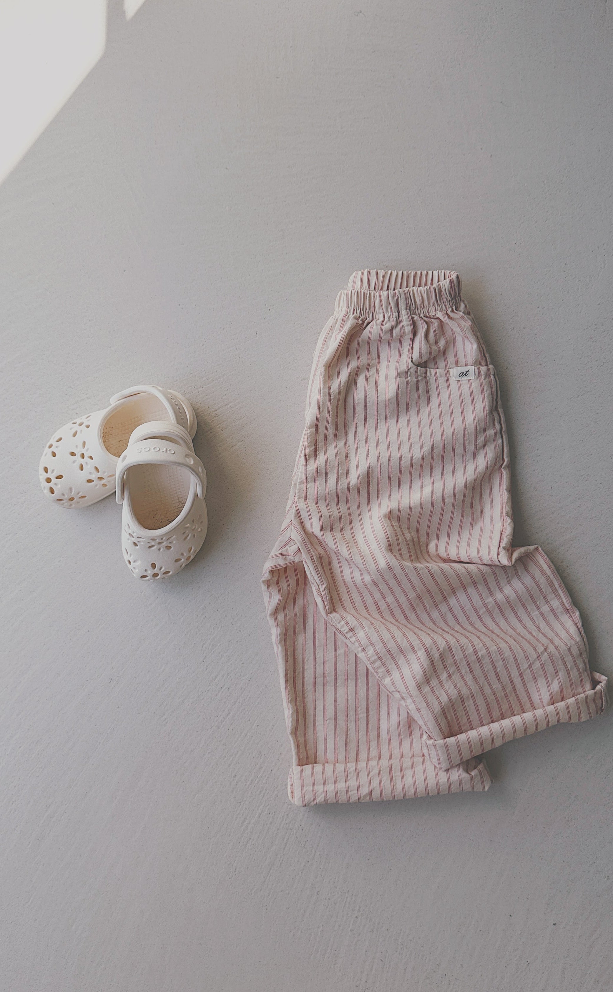 Pantalon Sienna - écru et rouge