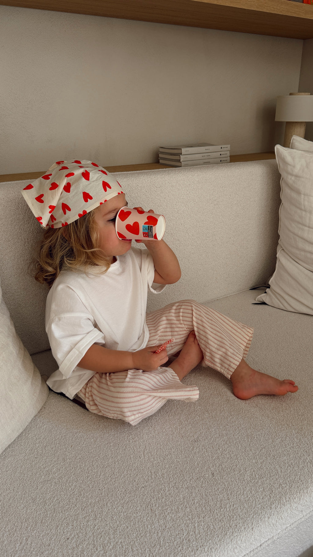 Pantalon Sienna - écru et rouge