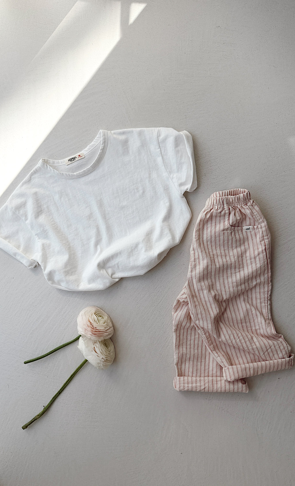 Pantalon Sienna - écru et rouge