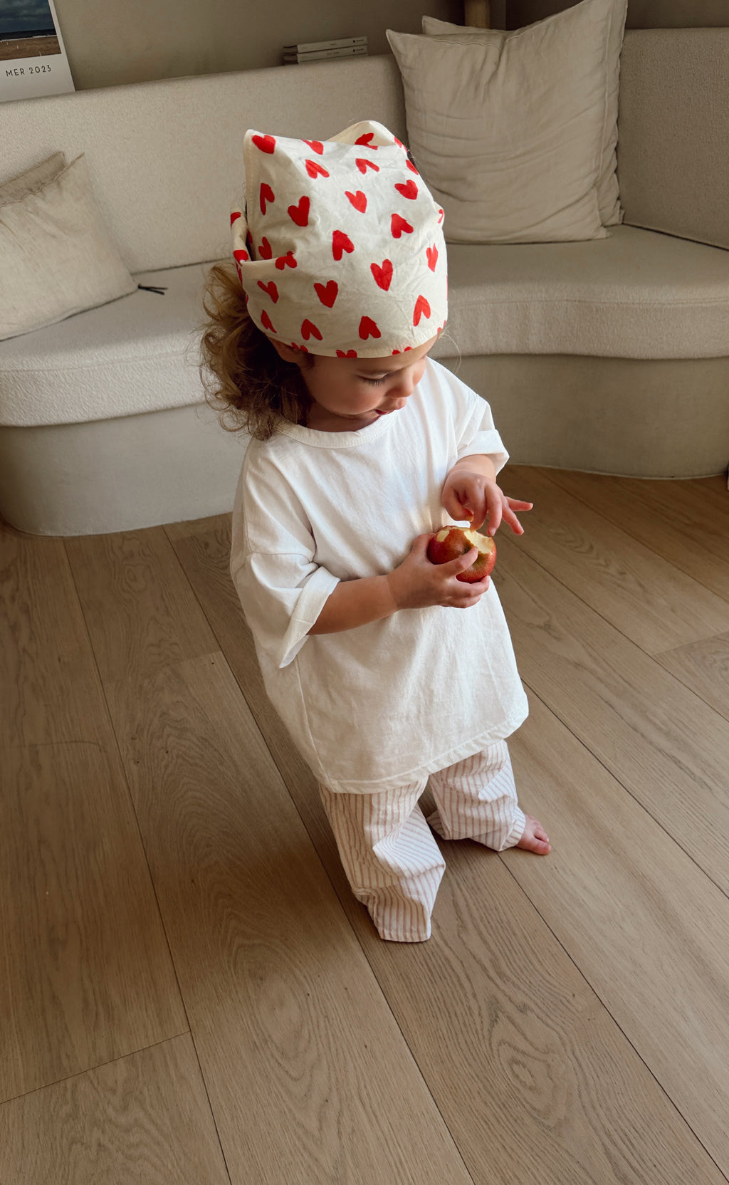 Pantalon Sienna - écru et rouge