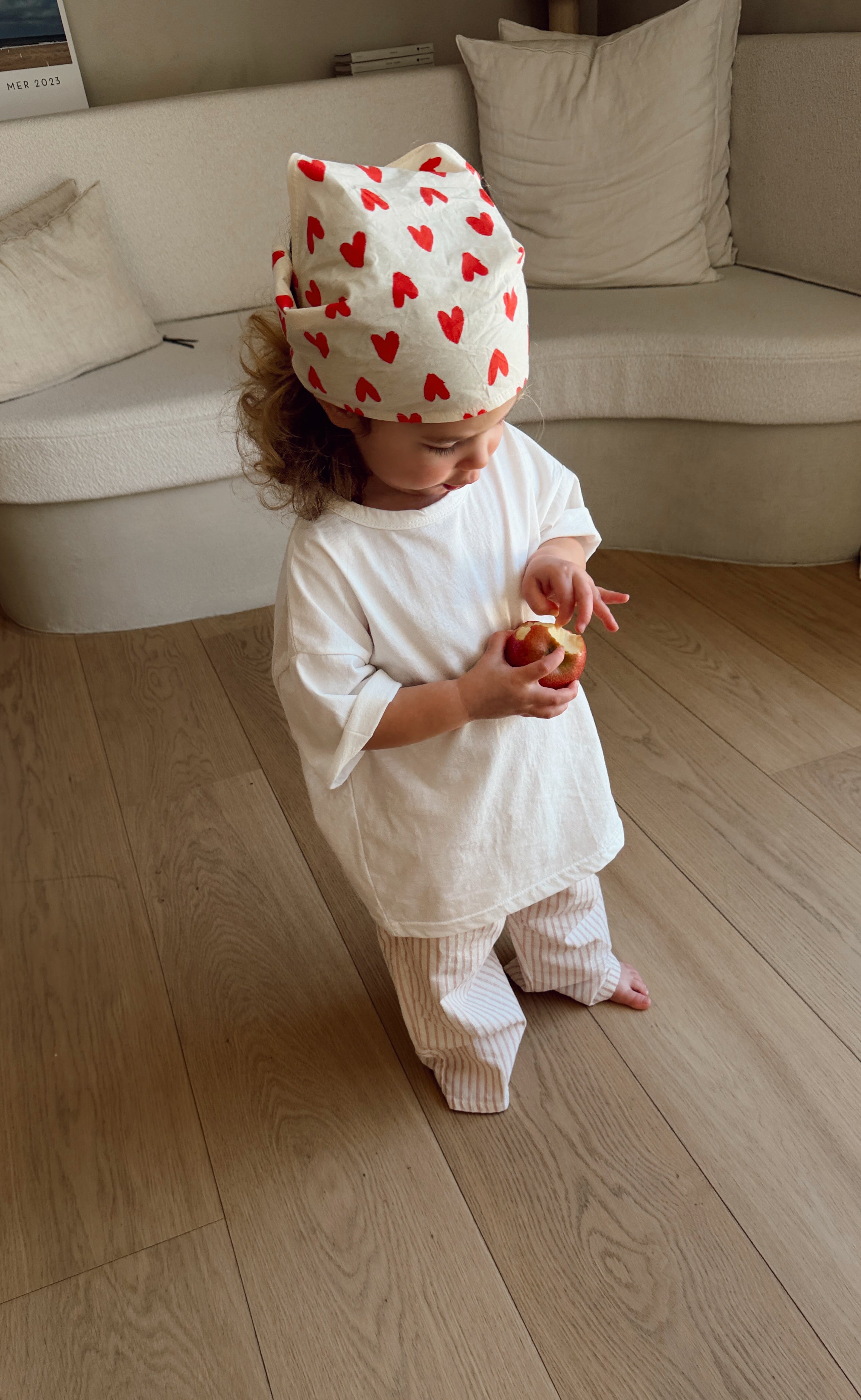 Pantalon Sienna - écru et rouge