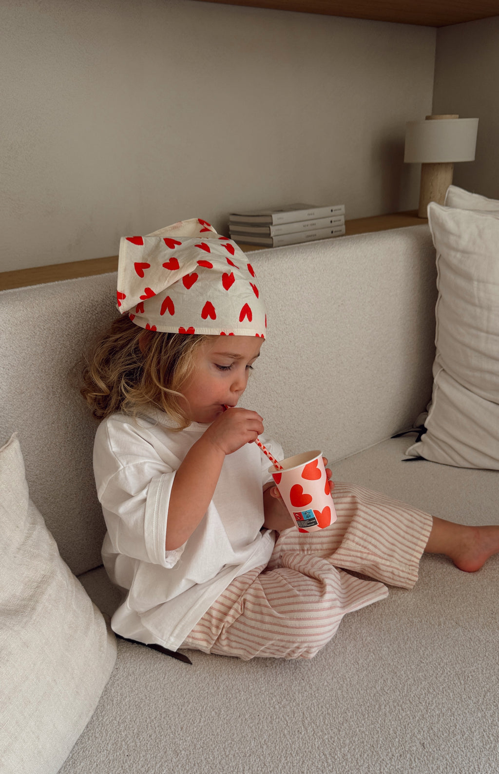 Pantalon Sienna - écru et rouge