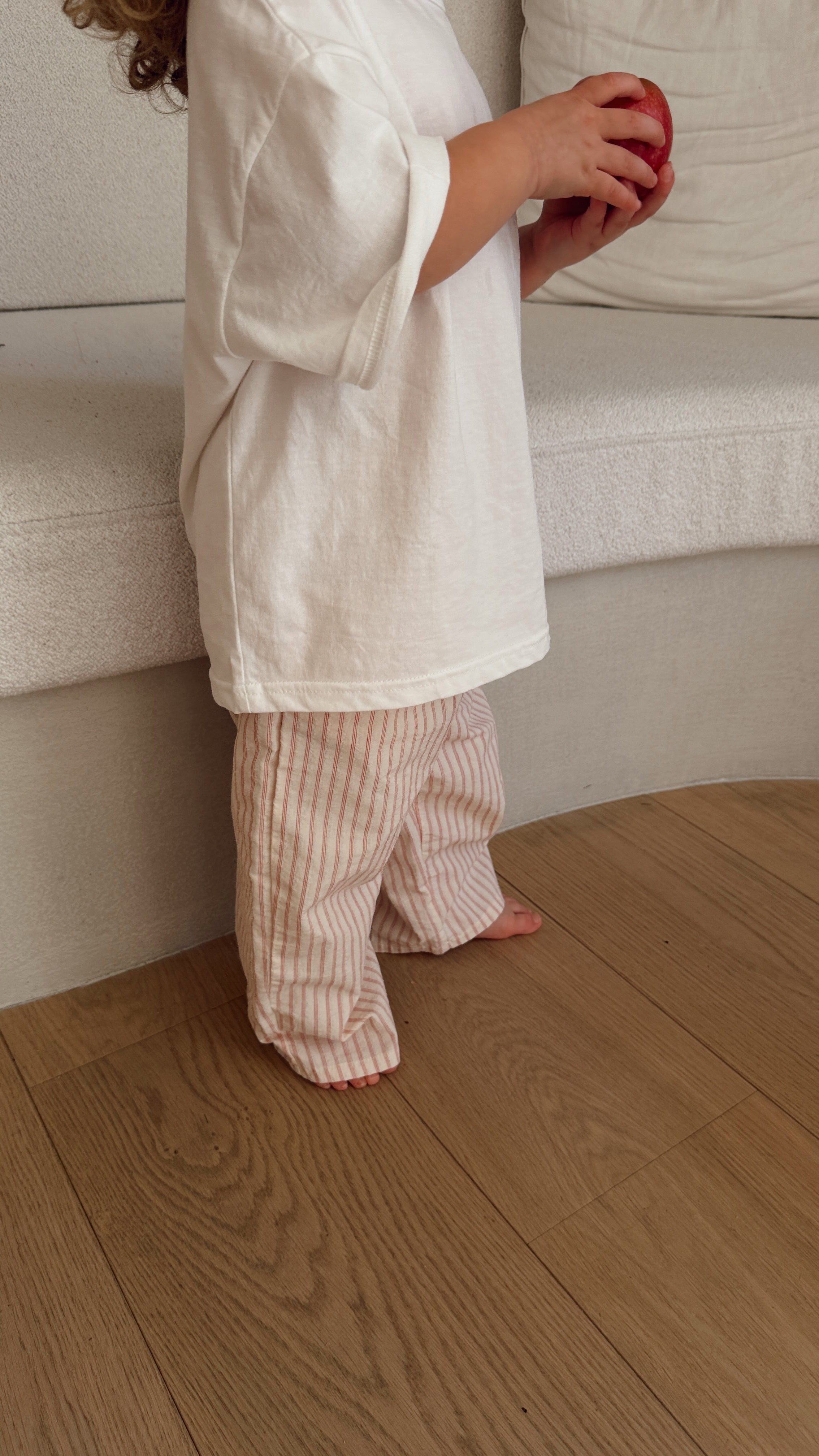 Pantalon Sienna - écru et rouge