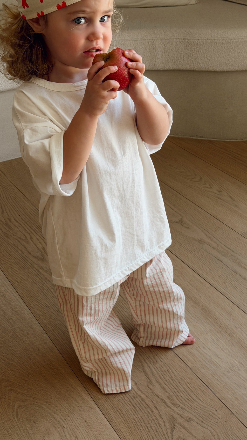 Pantalon Sienna - écru et rouge