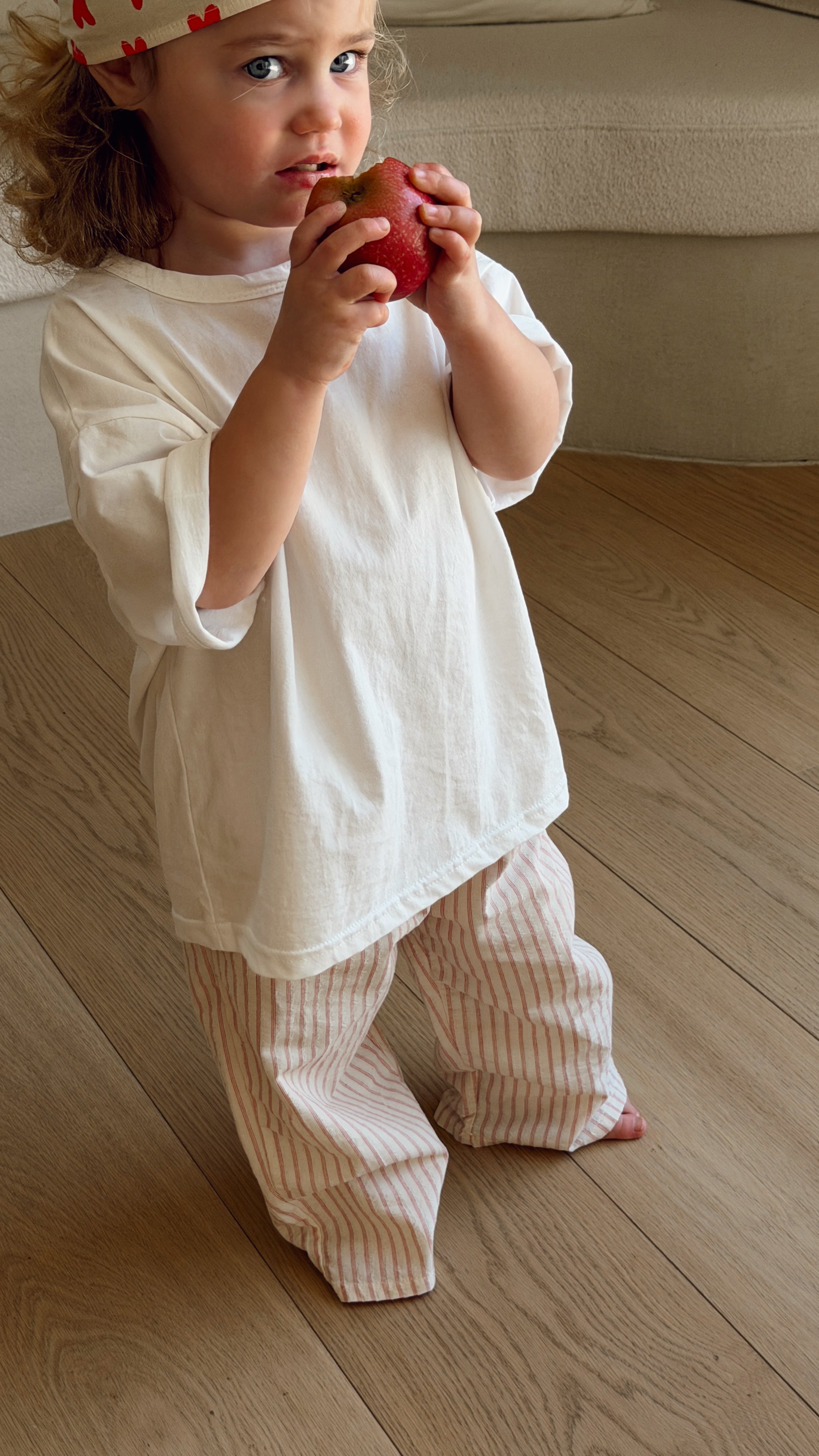 Pantalon Sienna - écru et rouge