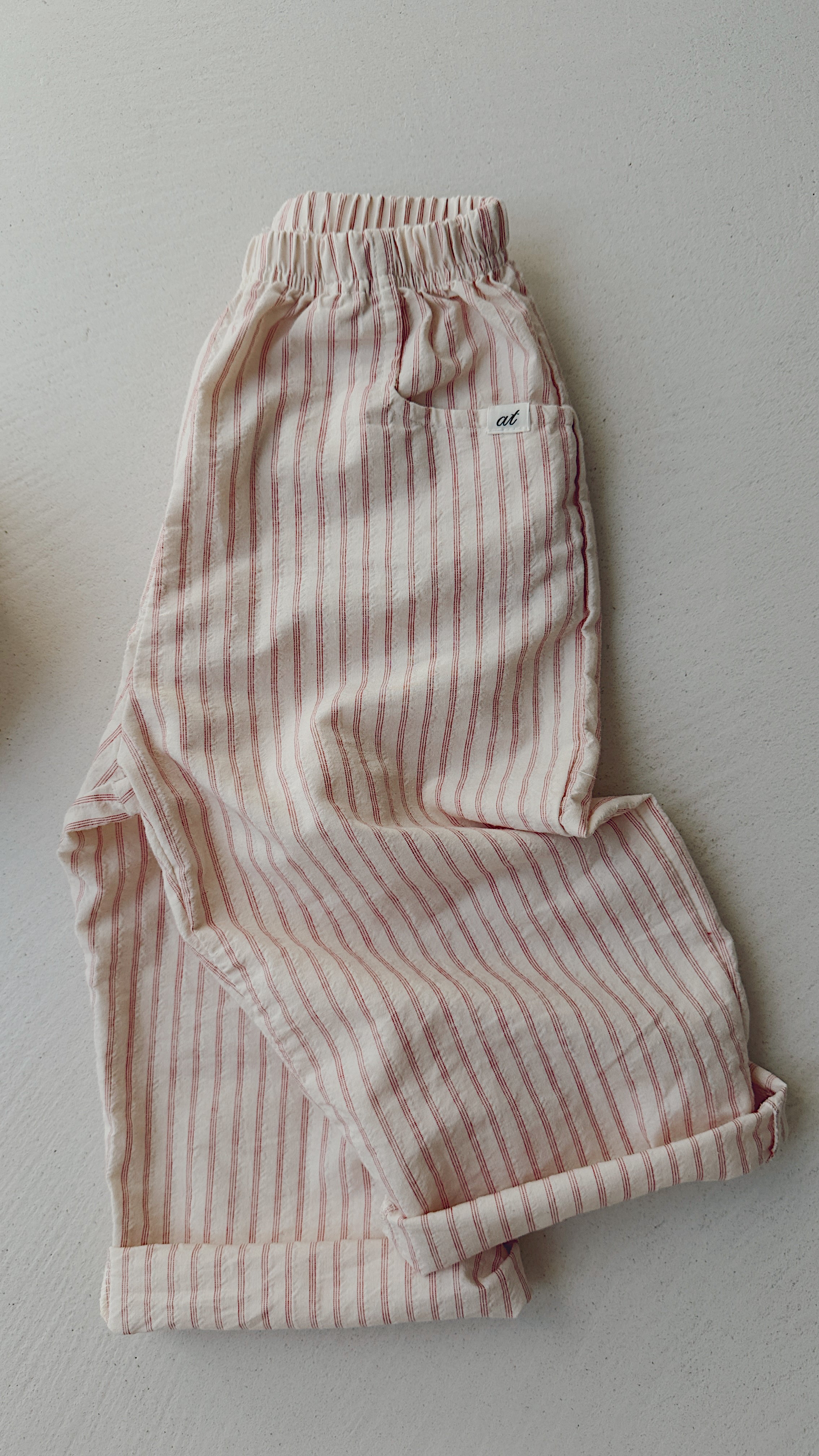 Pantalon Sienna - écru et rouge