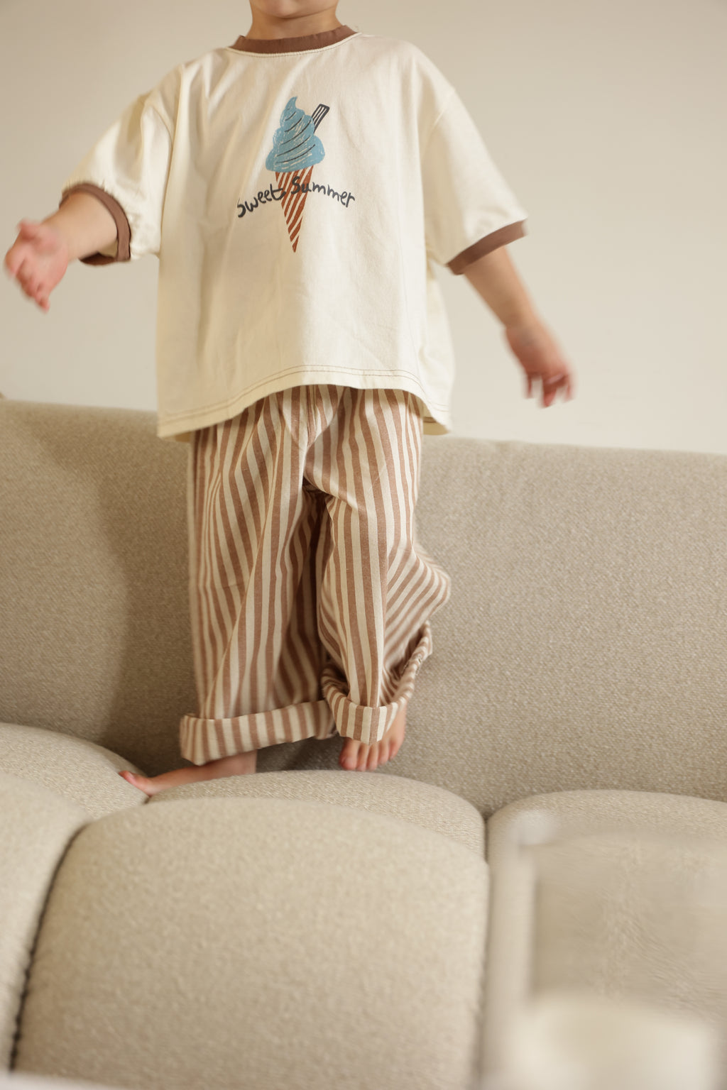 William trousers - beige with stripes