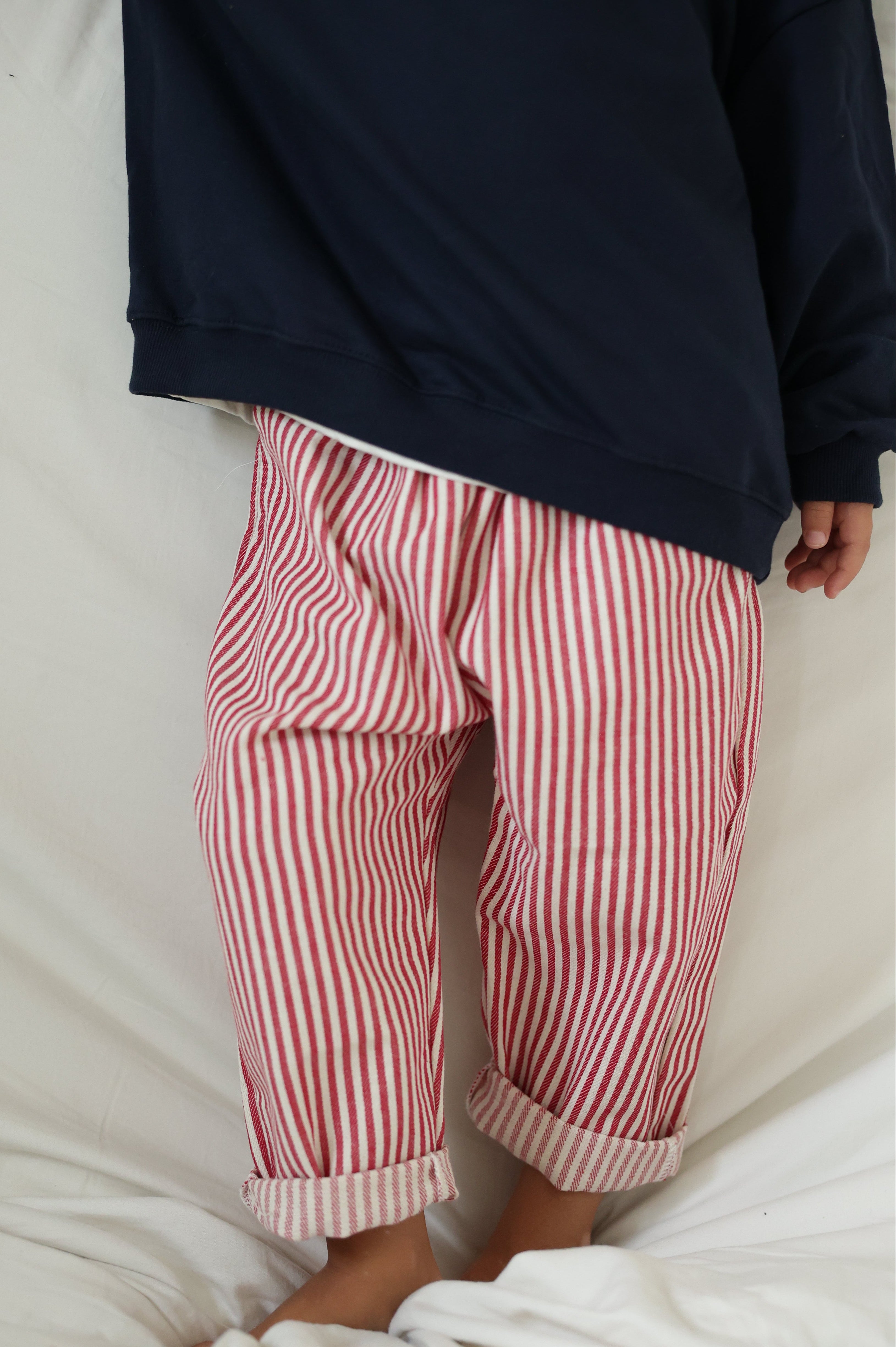 Pantalon Artus - rouge et écru ligné