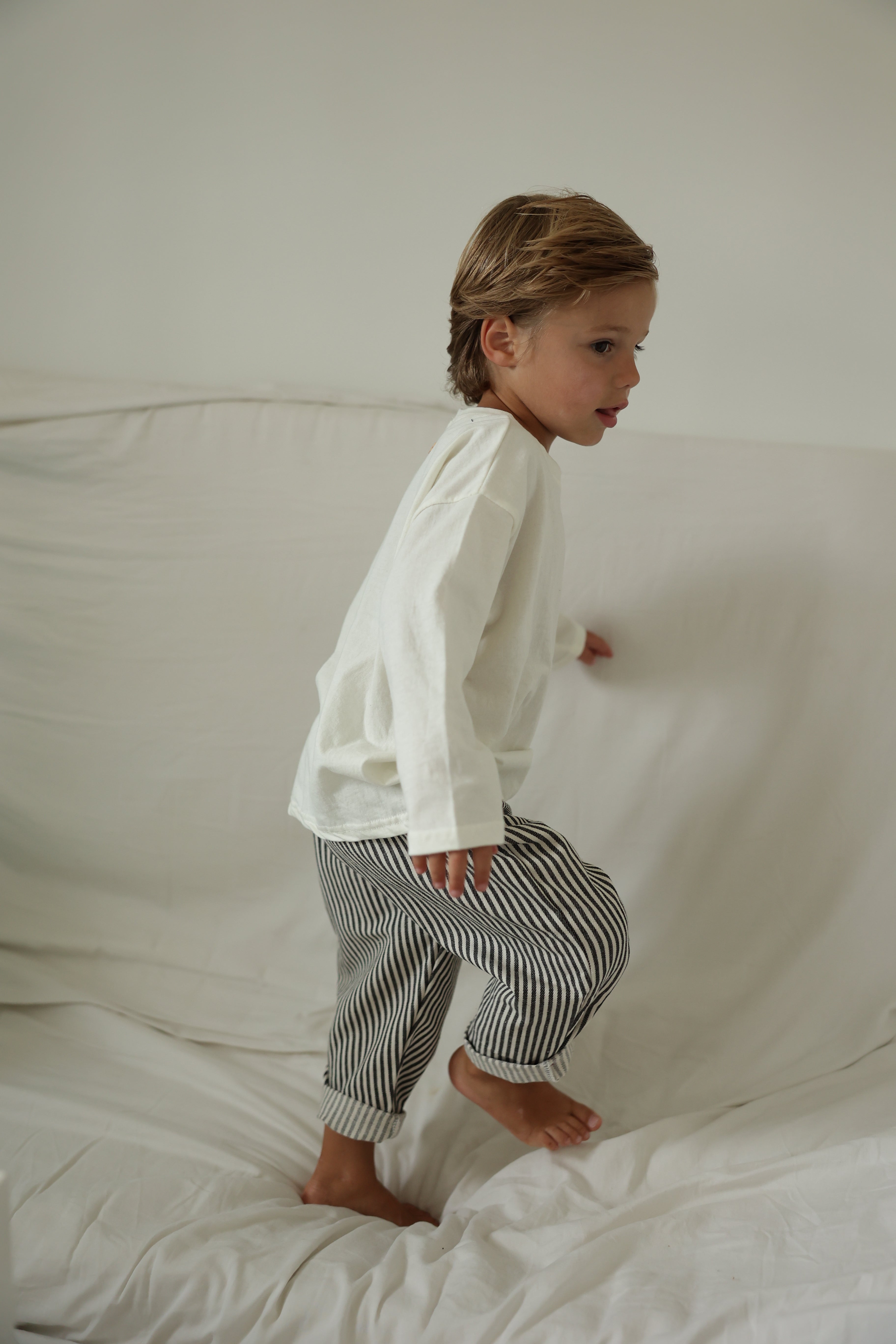Pantalon Artus - noir et écru ligné