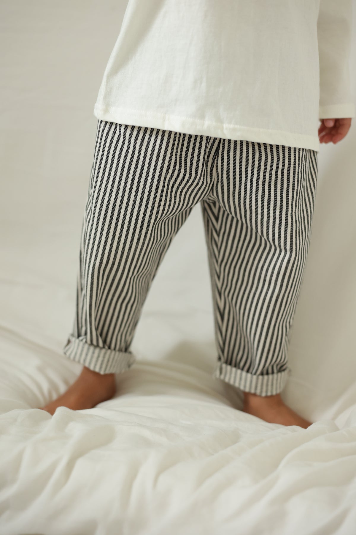Pantalon Artus - noir et écru ligné
