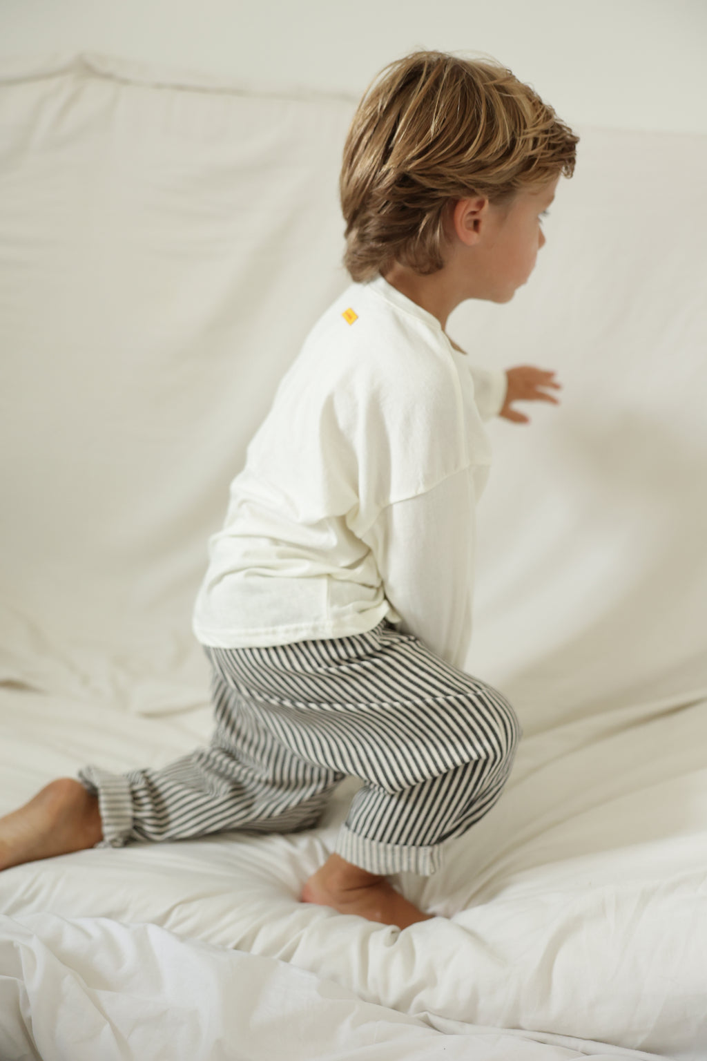 Pantalon Artus - noir et écru ligné