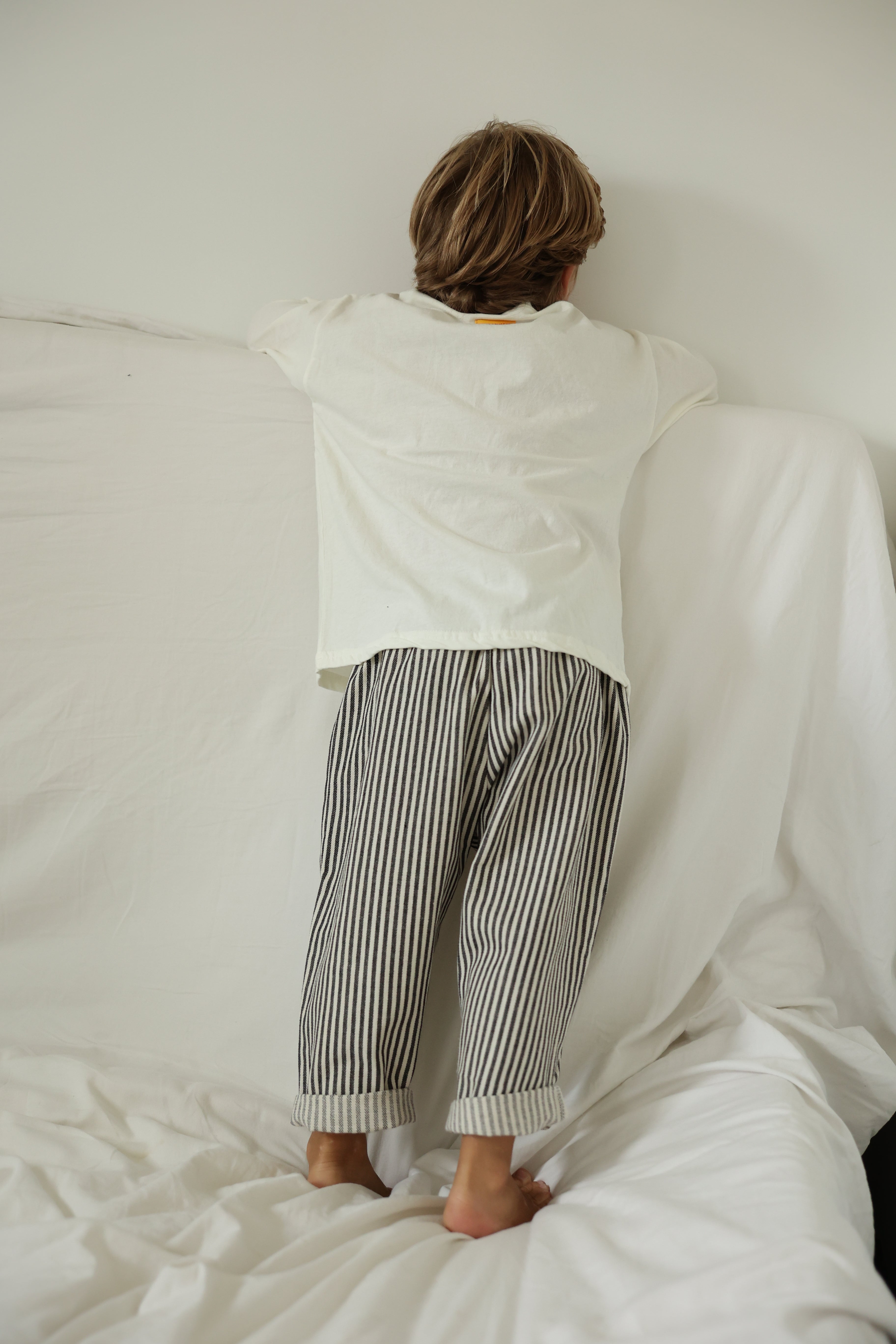Pantalon Artus - noir et écru ligné
