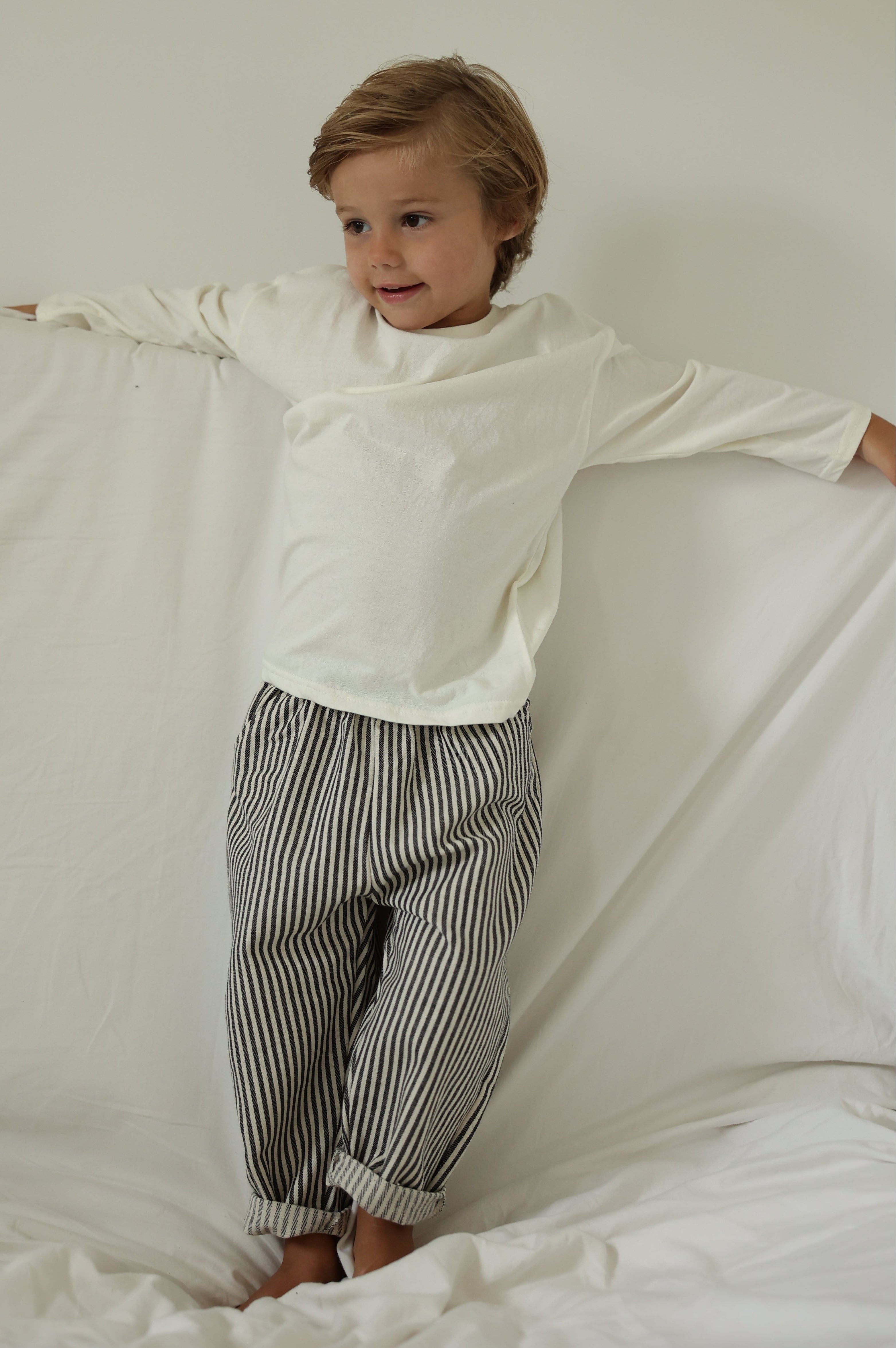 Pantalon Artus - noir et écru ligné