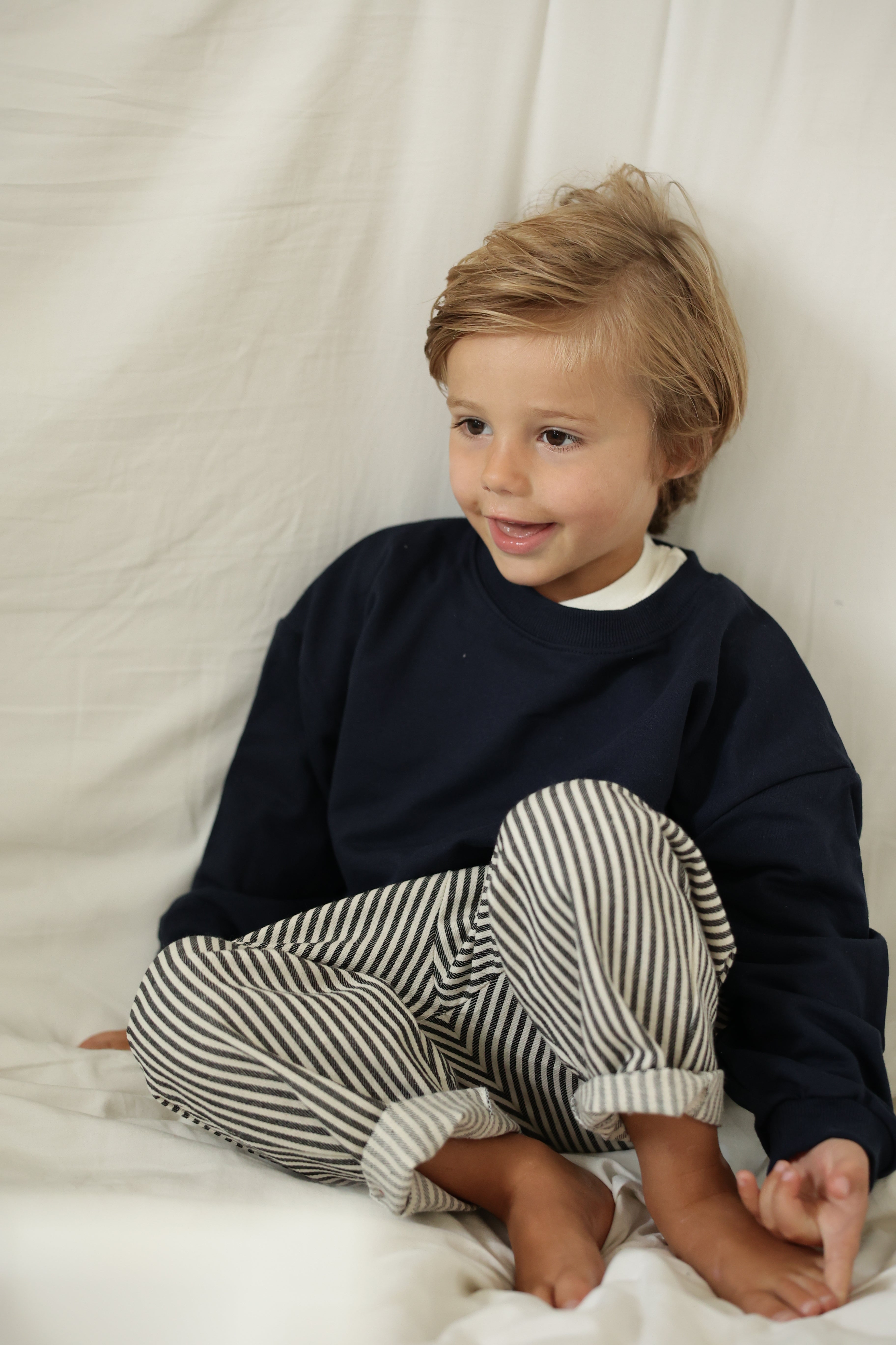 Pantalon Artus - noir et écru ligné