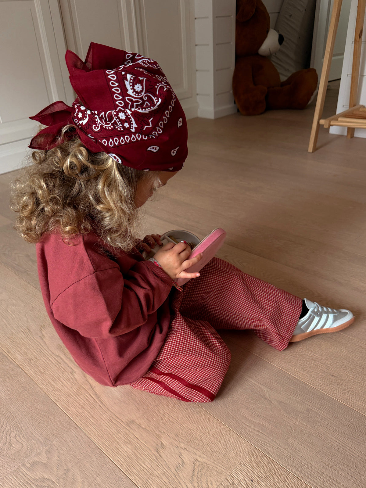 Pantalon Isaline - rouge à carreaux