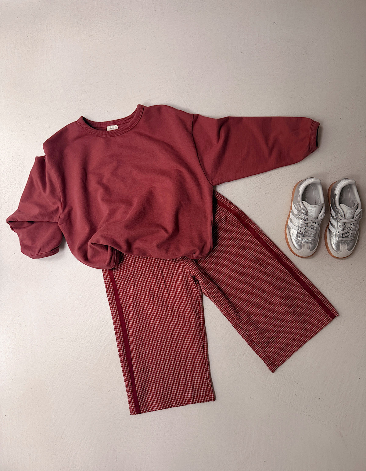 Pantalon Isaline - rouge à carreaux