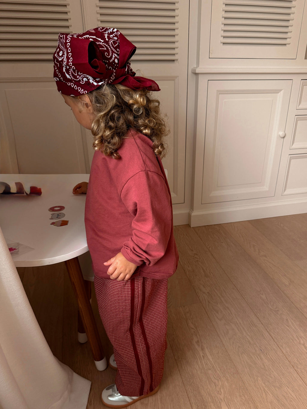 Pantalon Isaline - rouge à carreaux