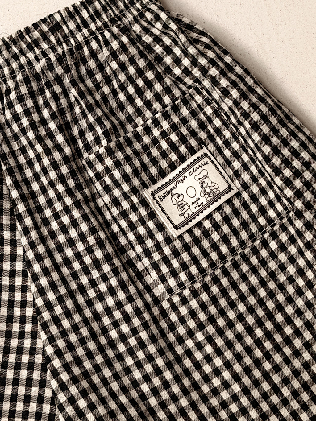 Pantalon Noé - vichy noir et blanc