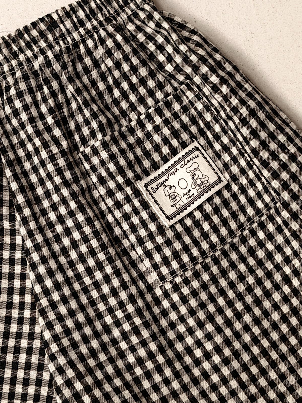 Pantalon Noé - vichy noir et blanc