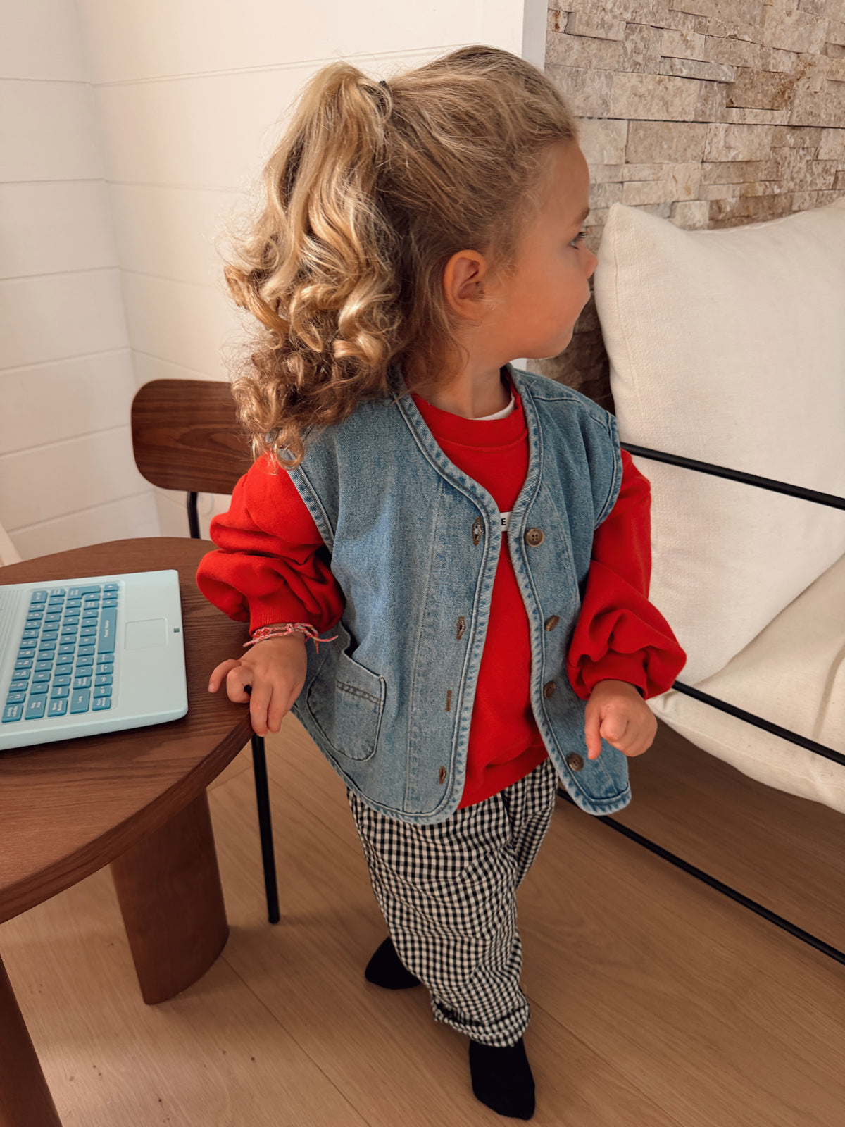 Pantalon Noé - vichy noir et blanc