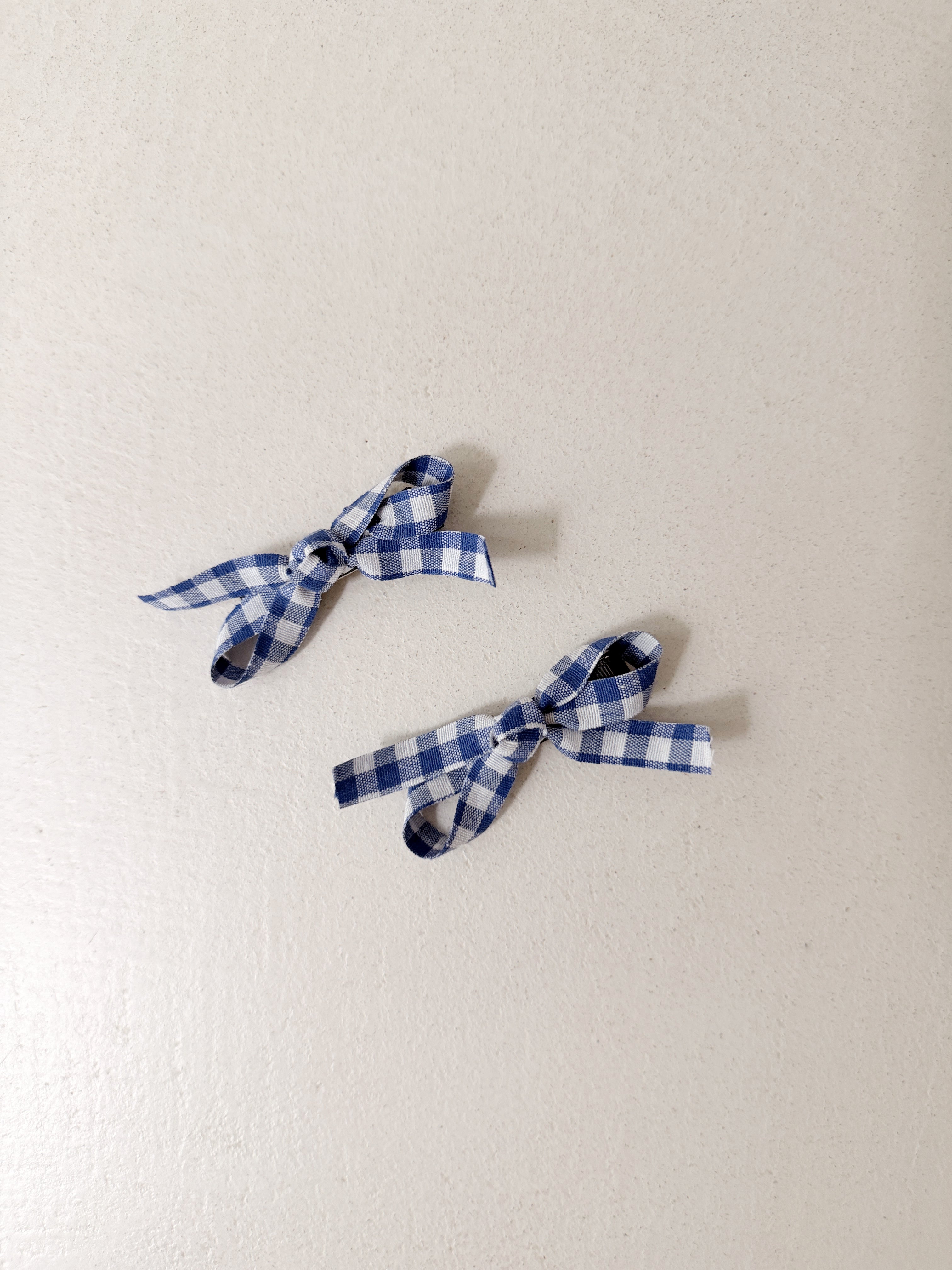 Heidi hair clips - blue gingham