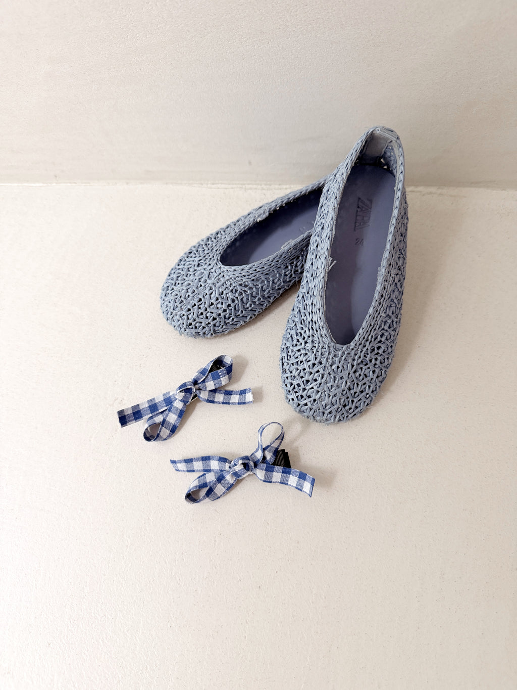 Heidi hair clips - blue gingham