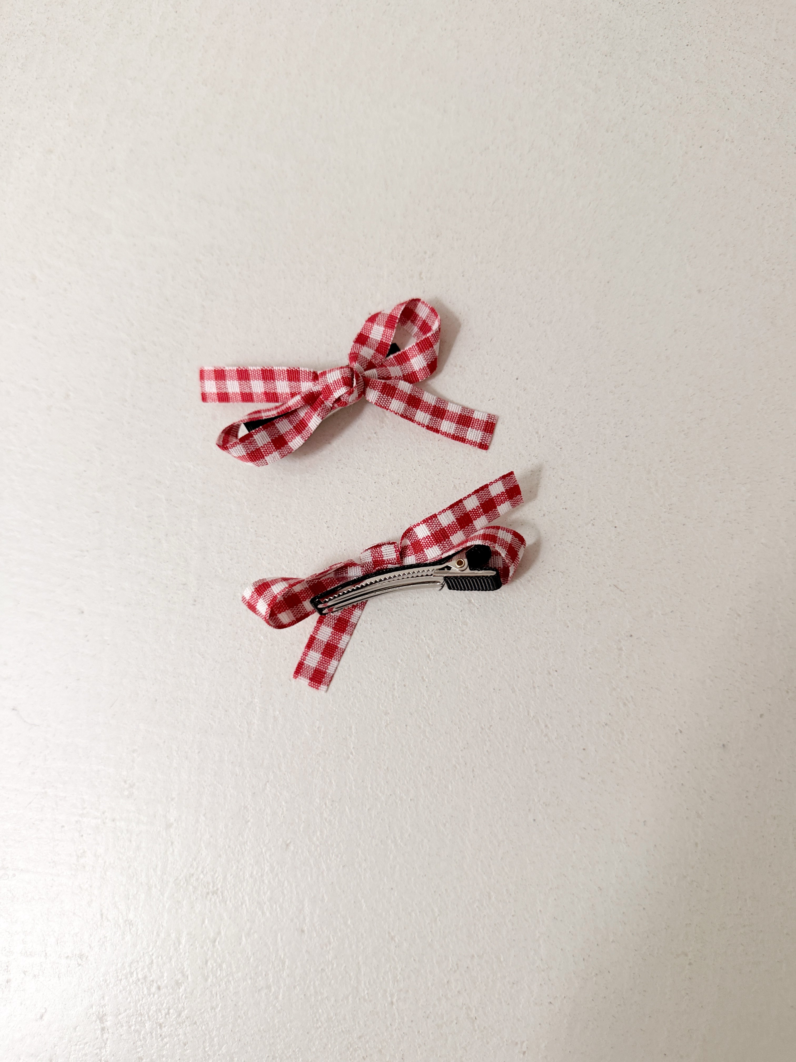 Pinces Heidi - vichy rouge