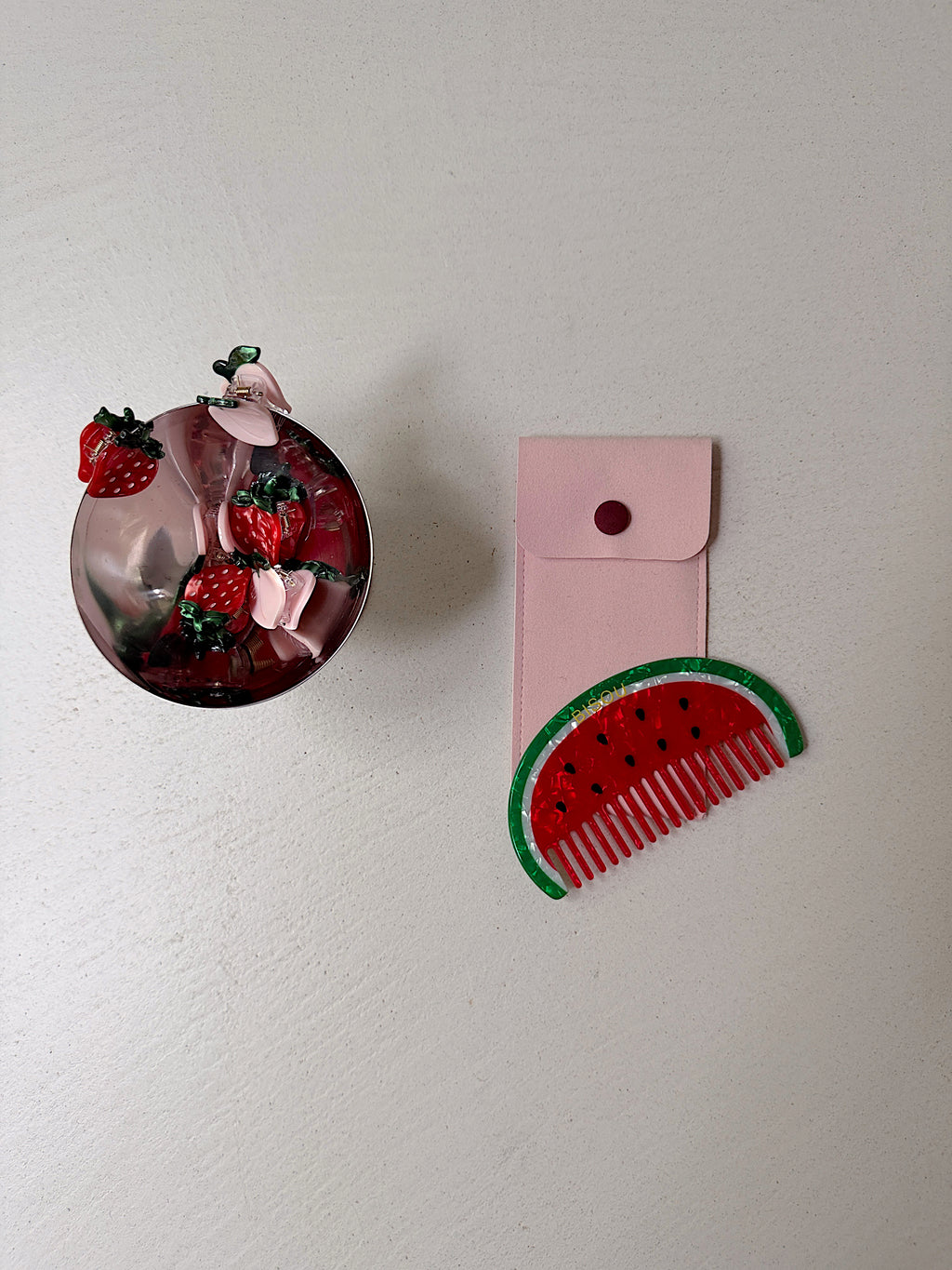 Pinces à cheveux Fraise - rouge