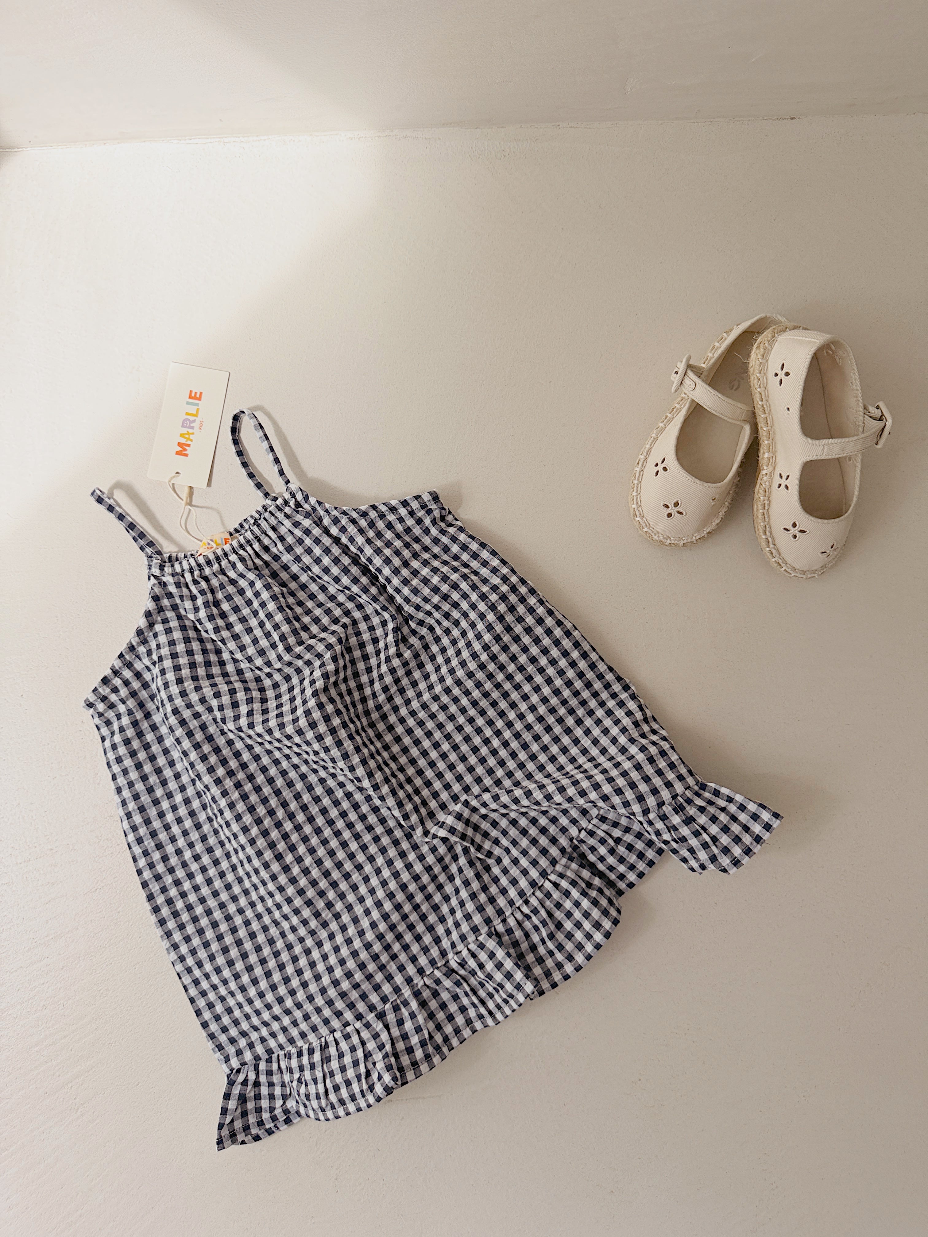 Robe Evi - vichy bleu marine