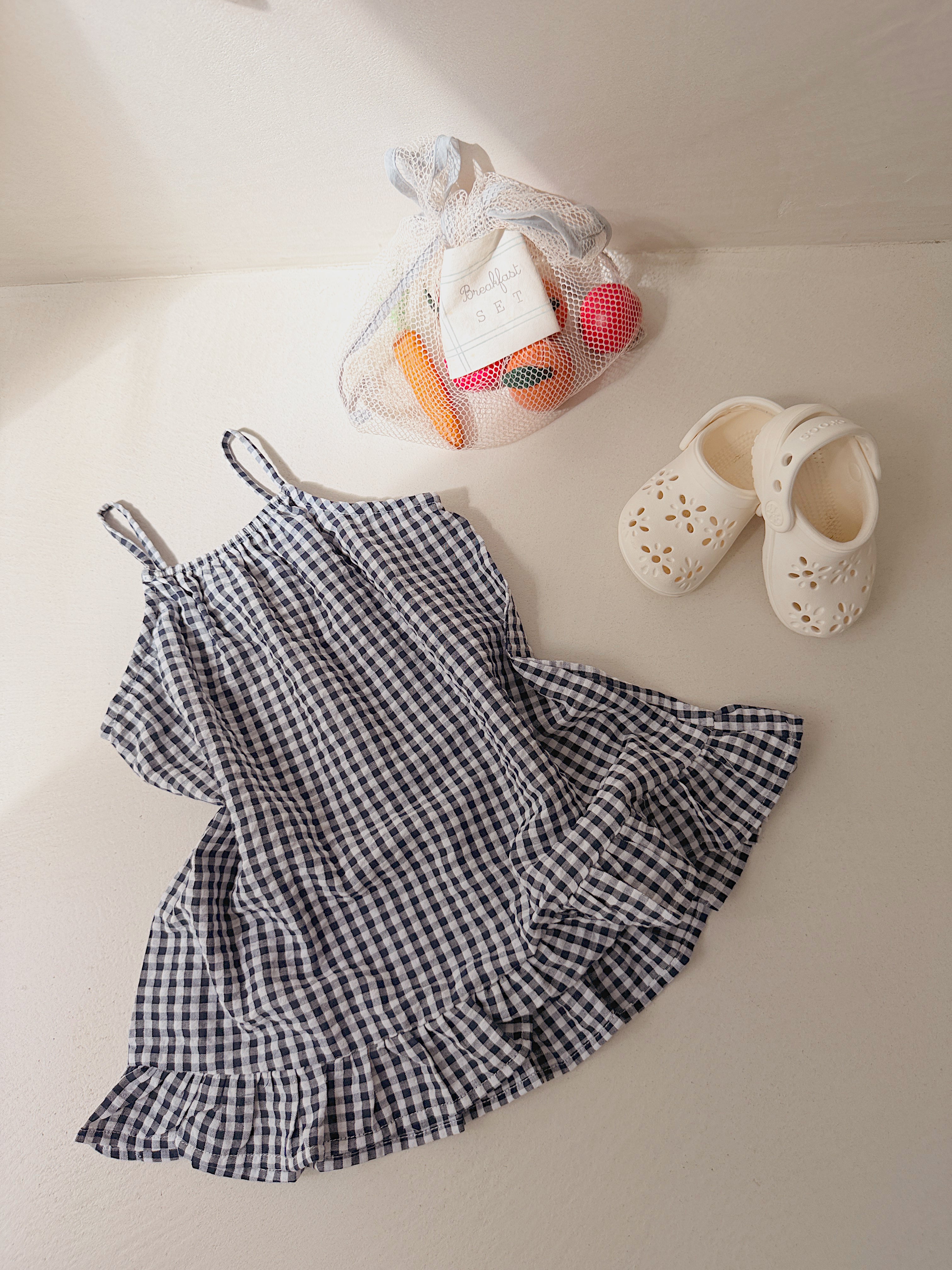 Robe Evi - vichy bleu marine