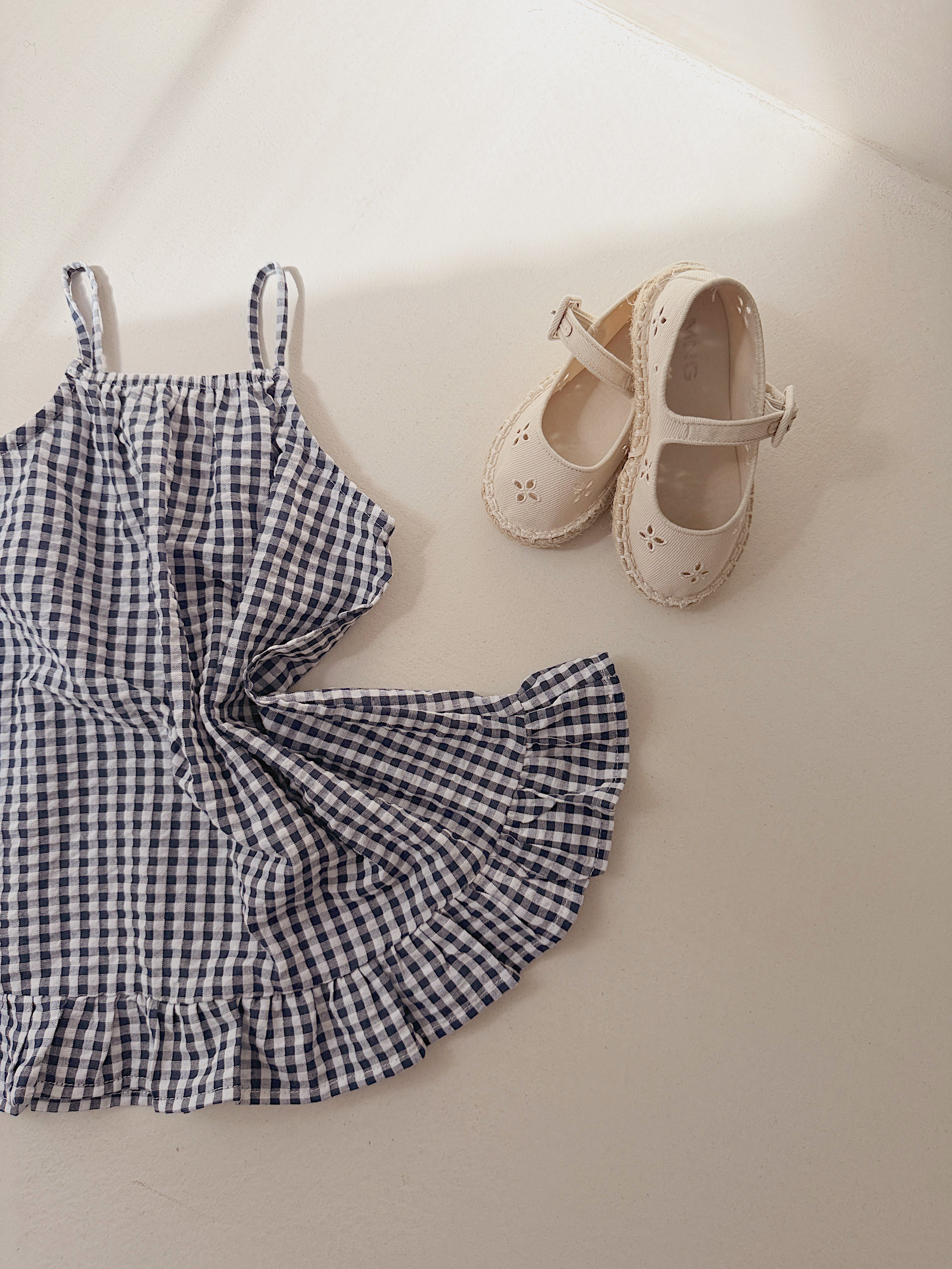 Robe Evi - vichy bleu marine