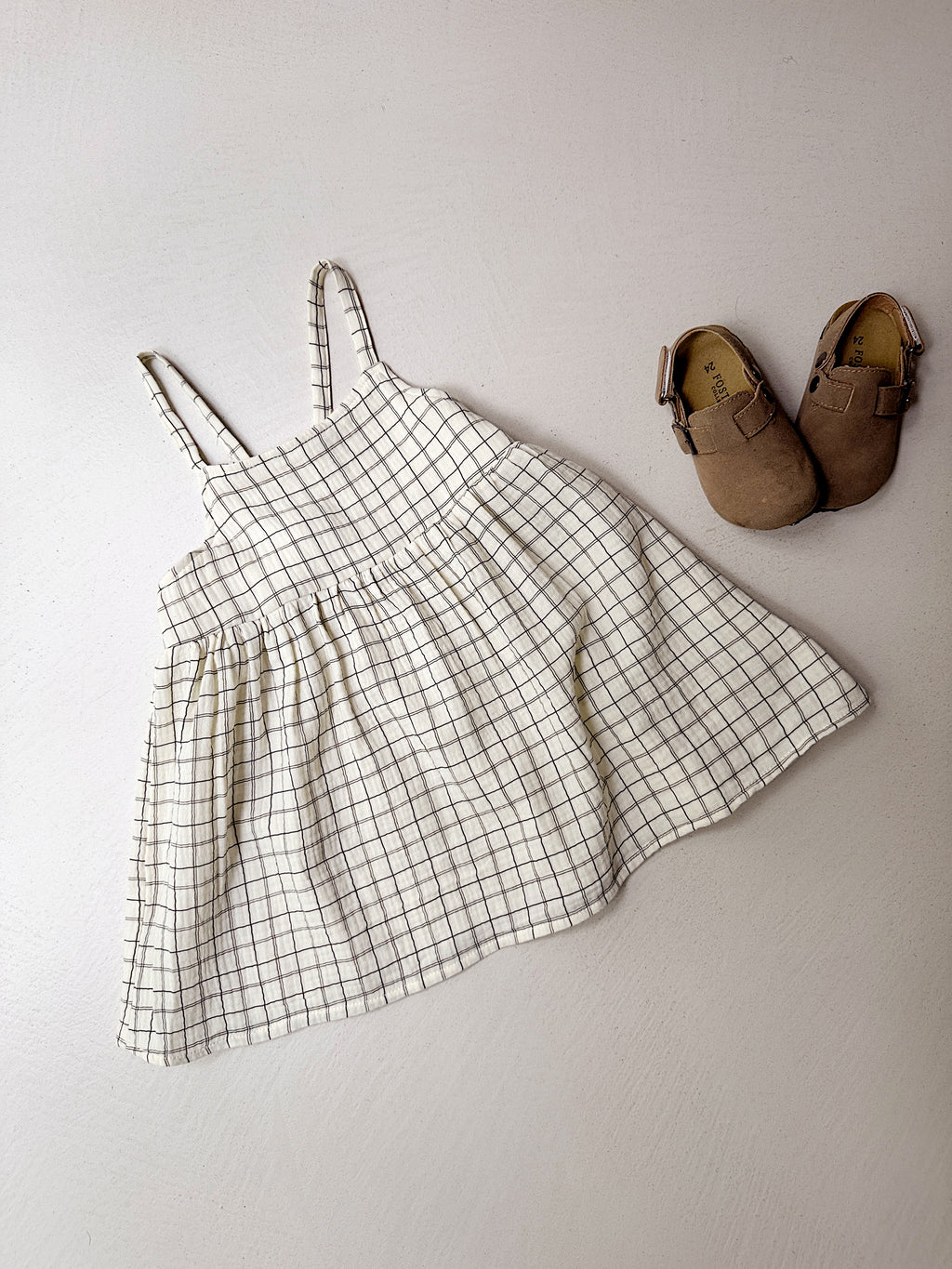 Maëlle Dress - Ecru Check
