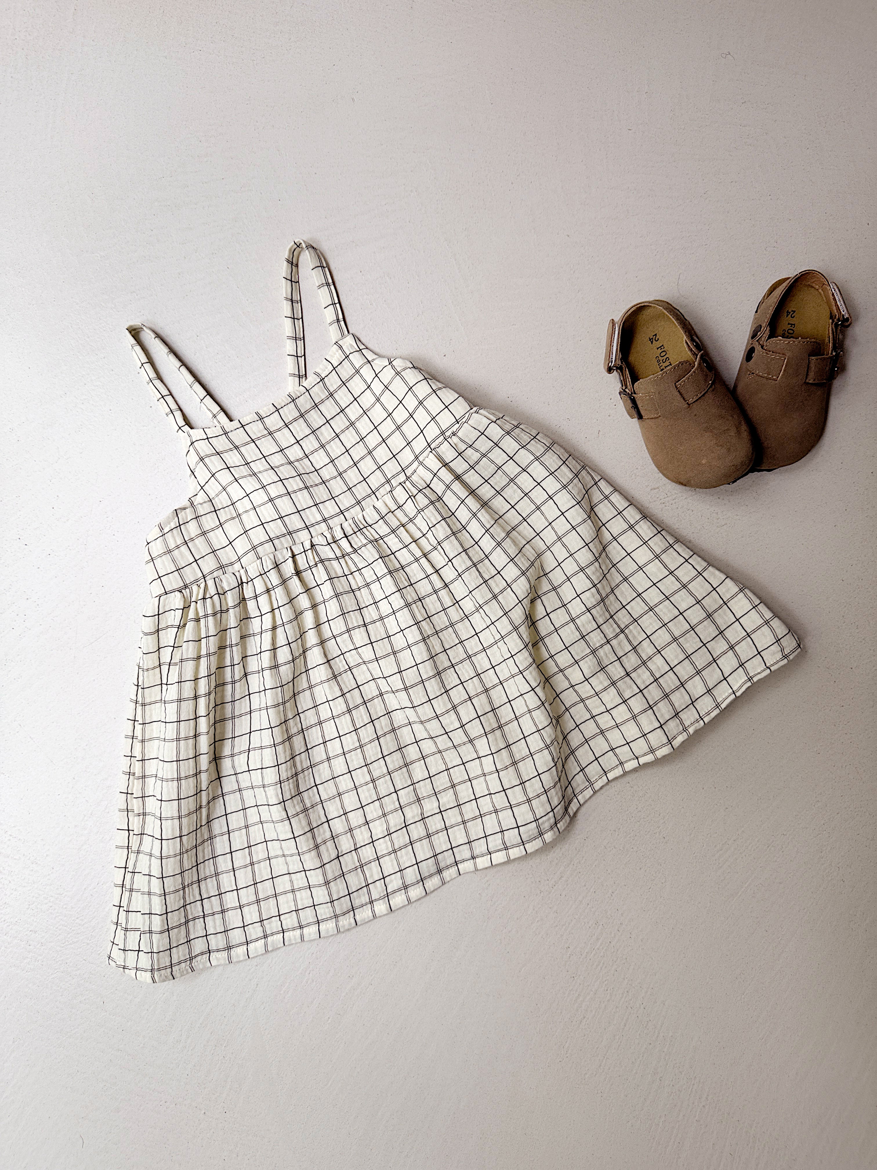 Maëlle Dress - Ecru Check