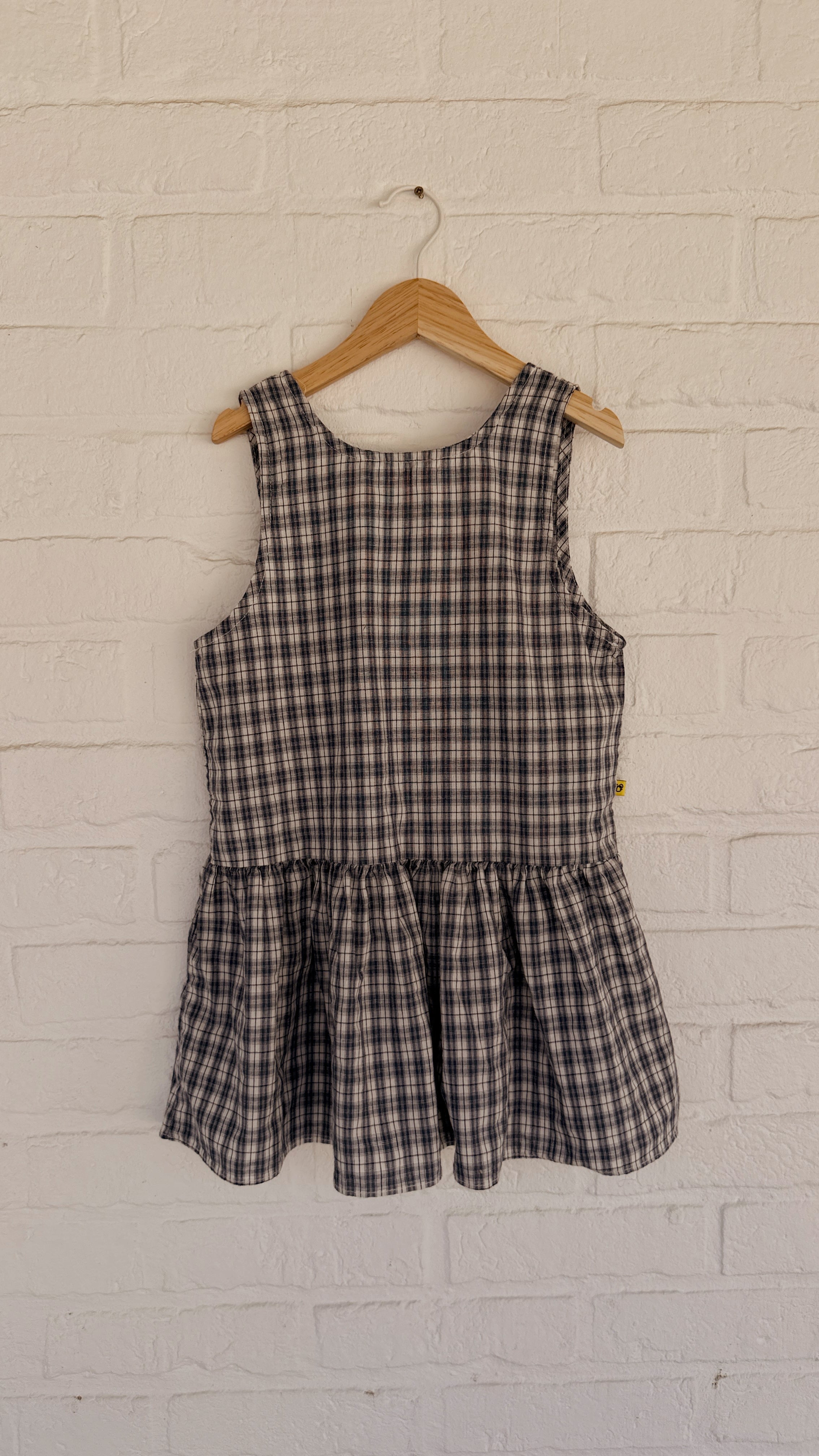 Robe Margaux - bleu à carreaux