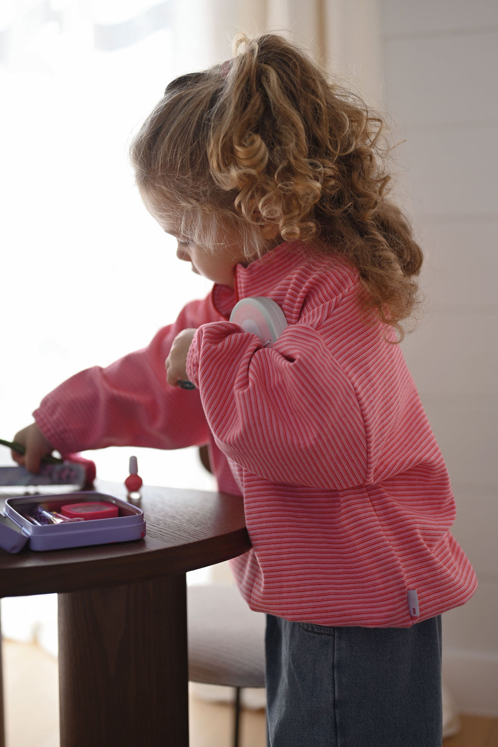 Sweat Elian - ligné rose