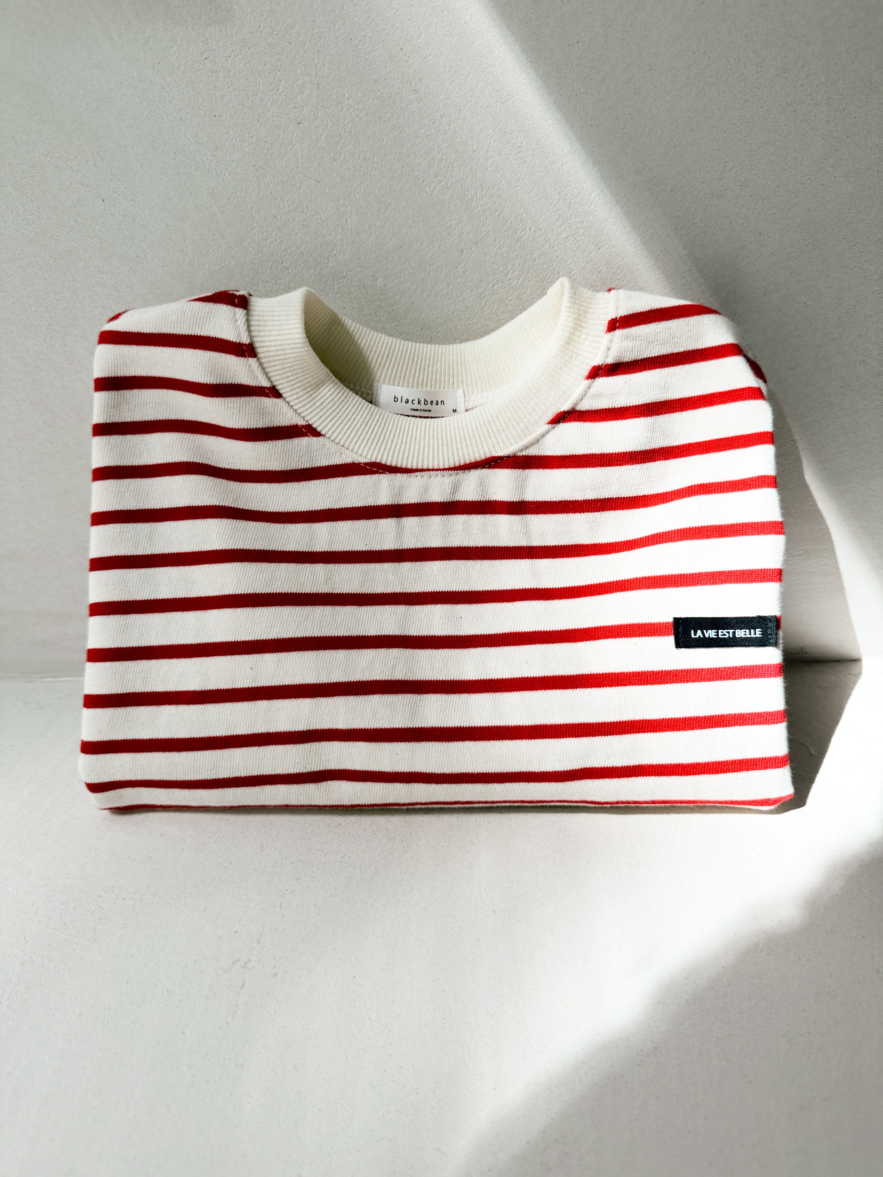 Sweat Jamie - ligné rouge et écru