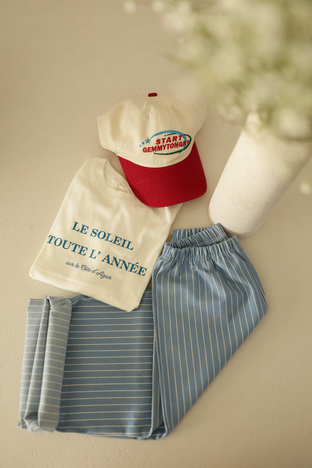 T-shirt Azur - écru