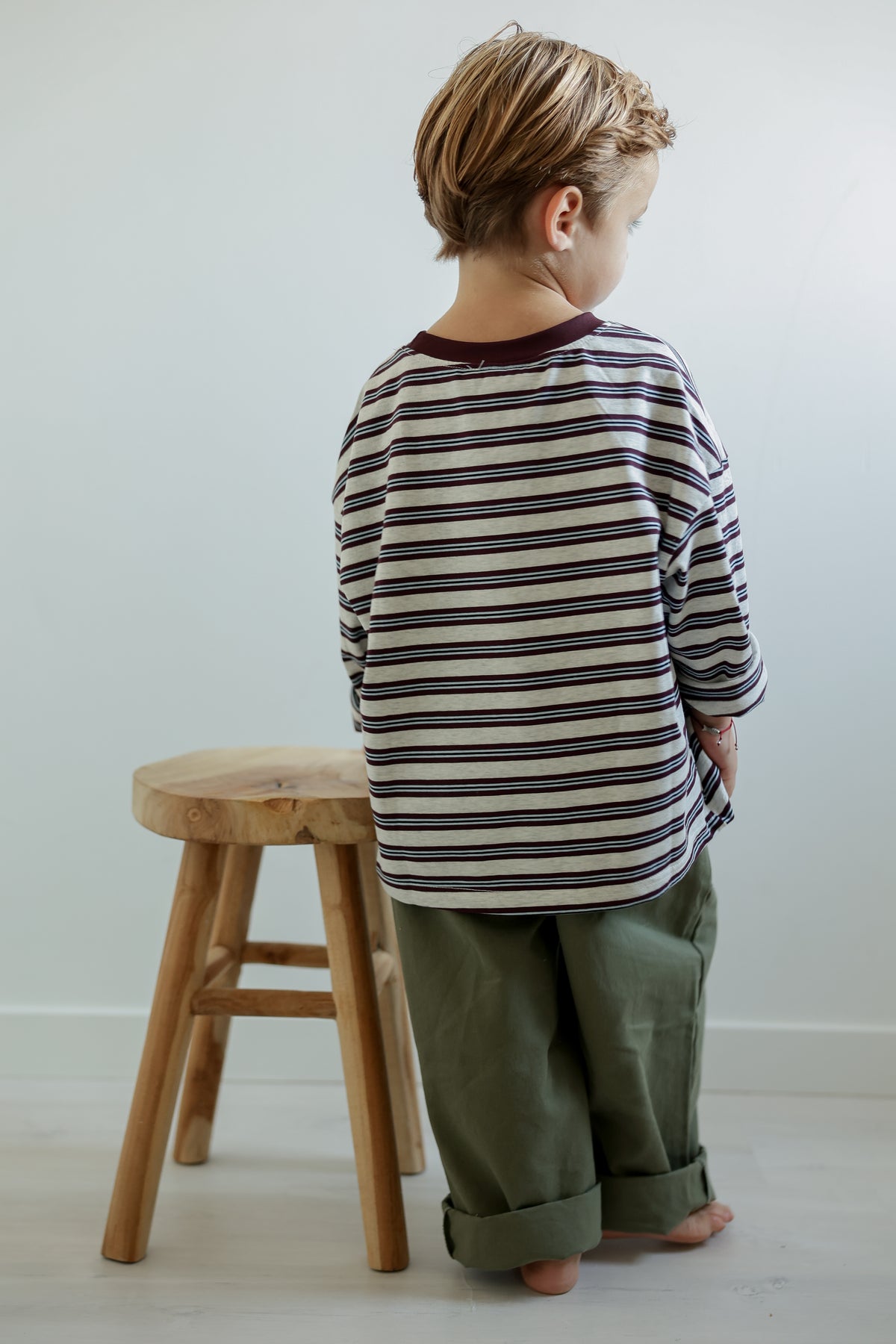T-shirt Daan - ligné gris et brun