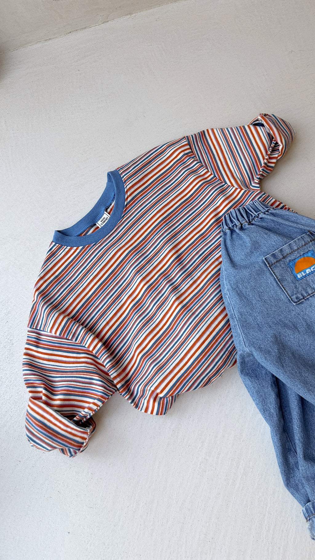 T-shirt Mathis - bleu à lignes