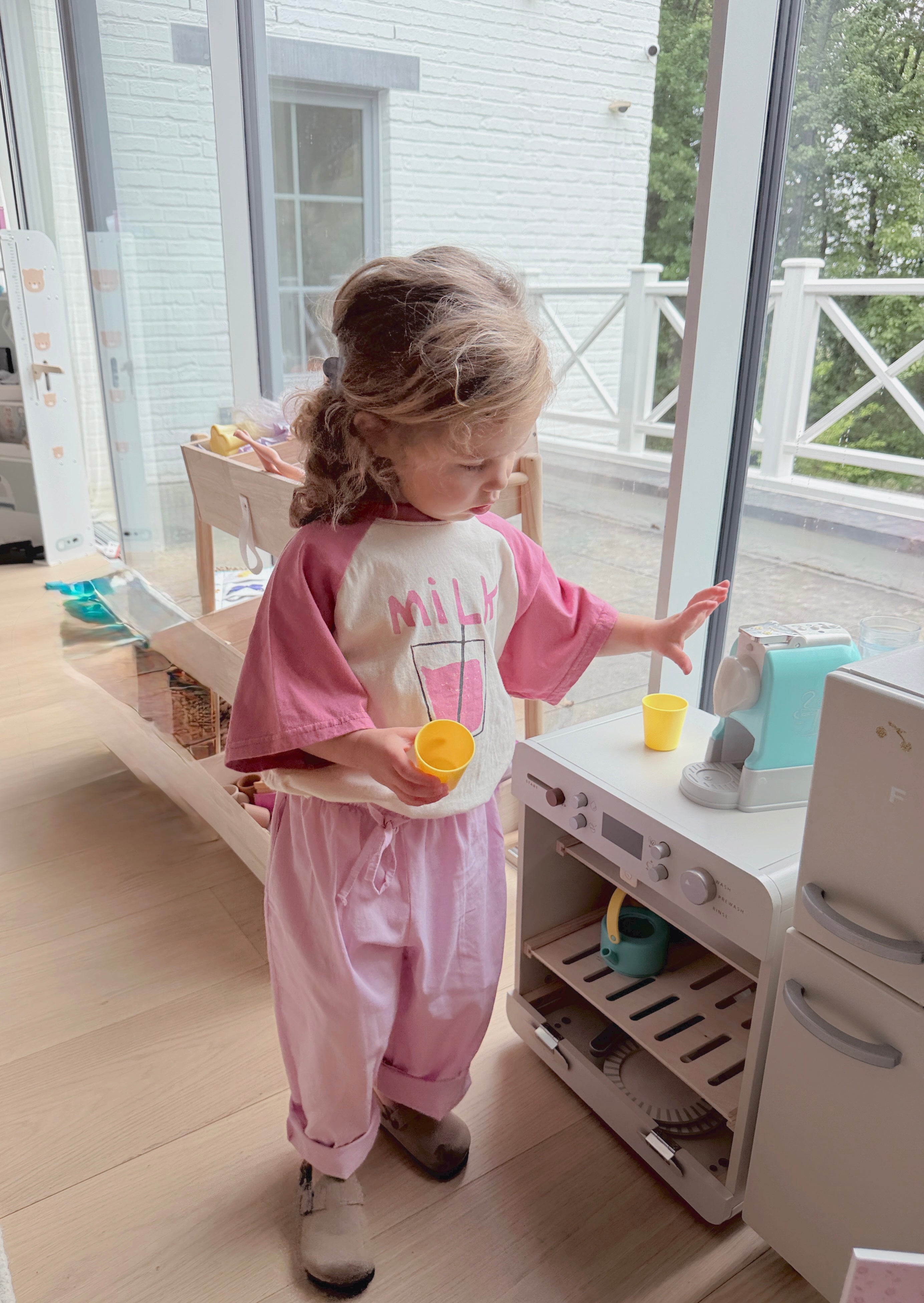 T-shirt Milk - rose et écru