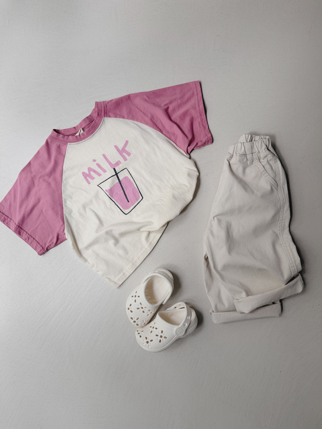 T-shirt Milk - rose et écru