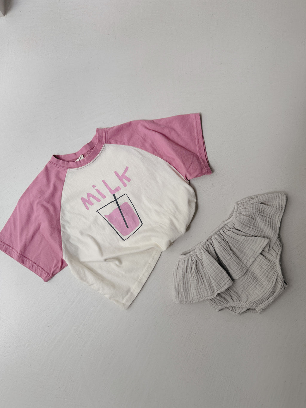 T-shirt Milk - rose et écru