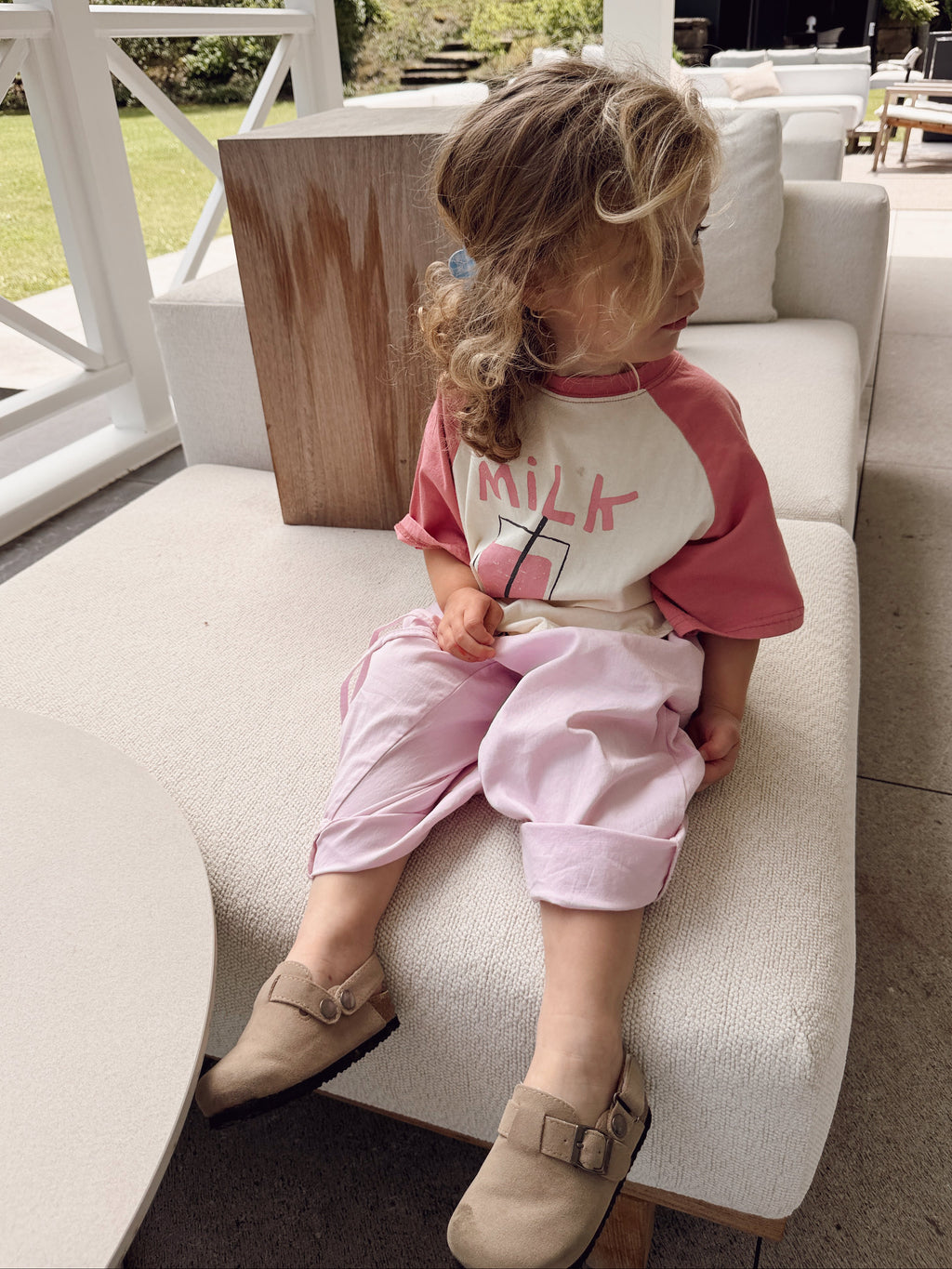 T-shirt Milk - rose et écru