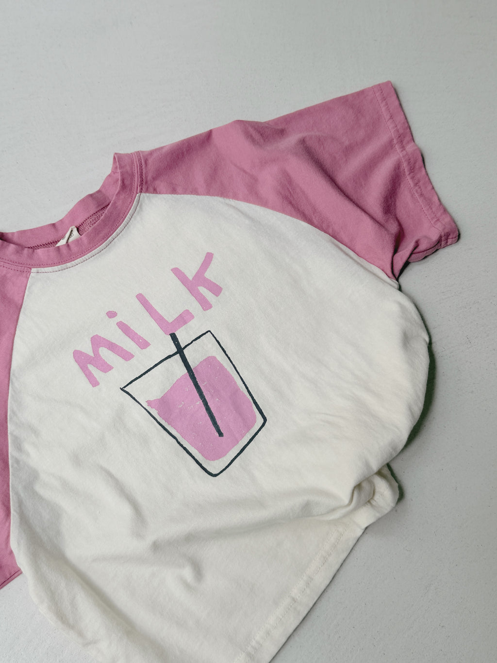 T-shirt Milk - rose et écru