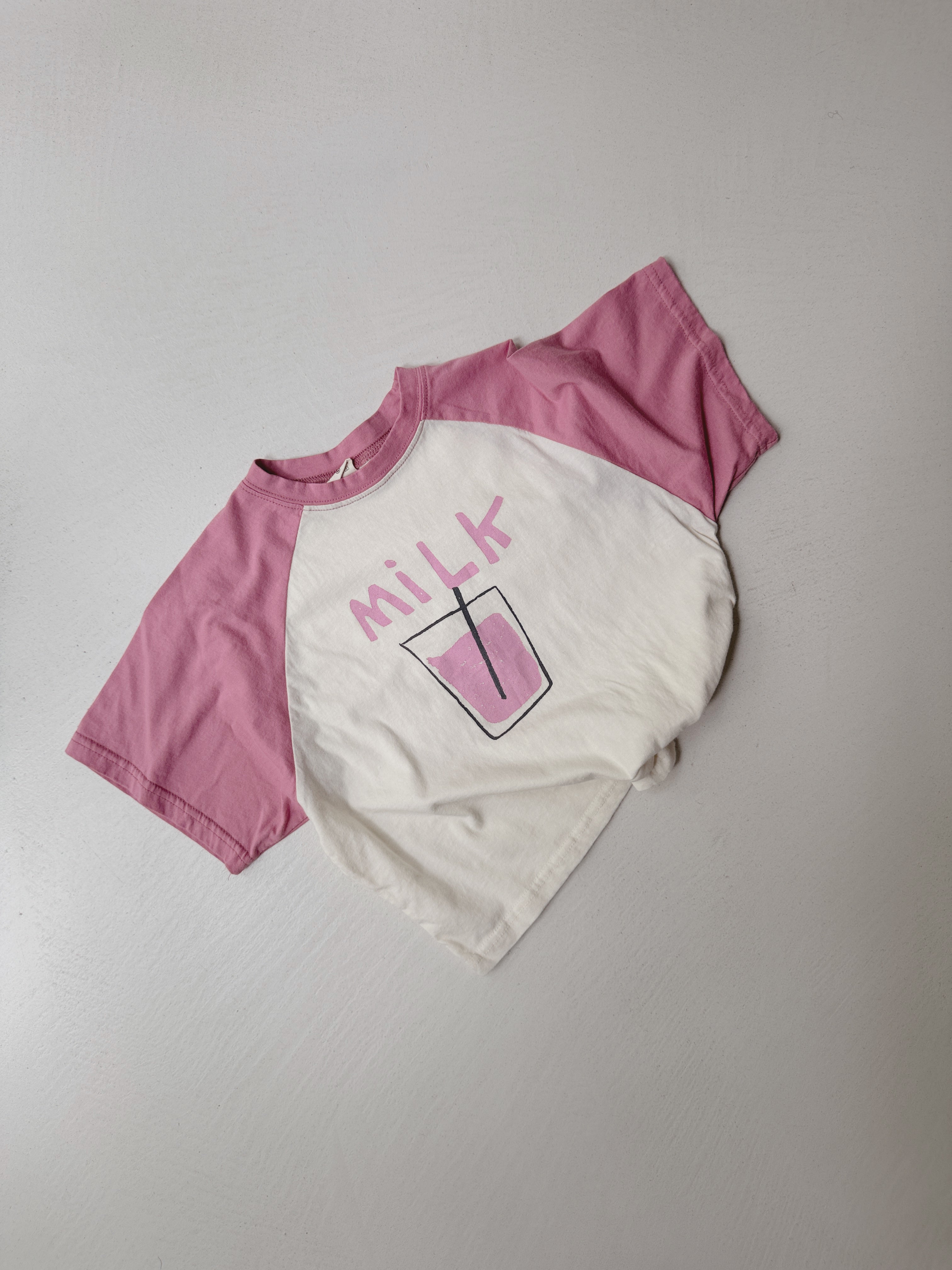 T-shirt Milk - rose et écru