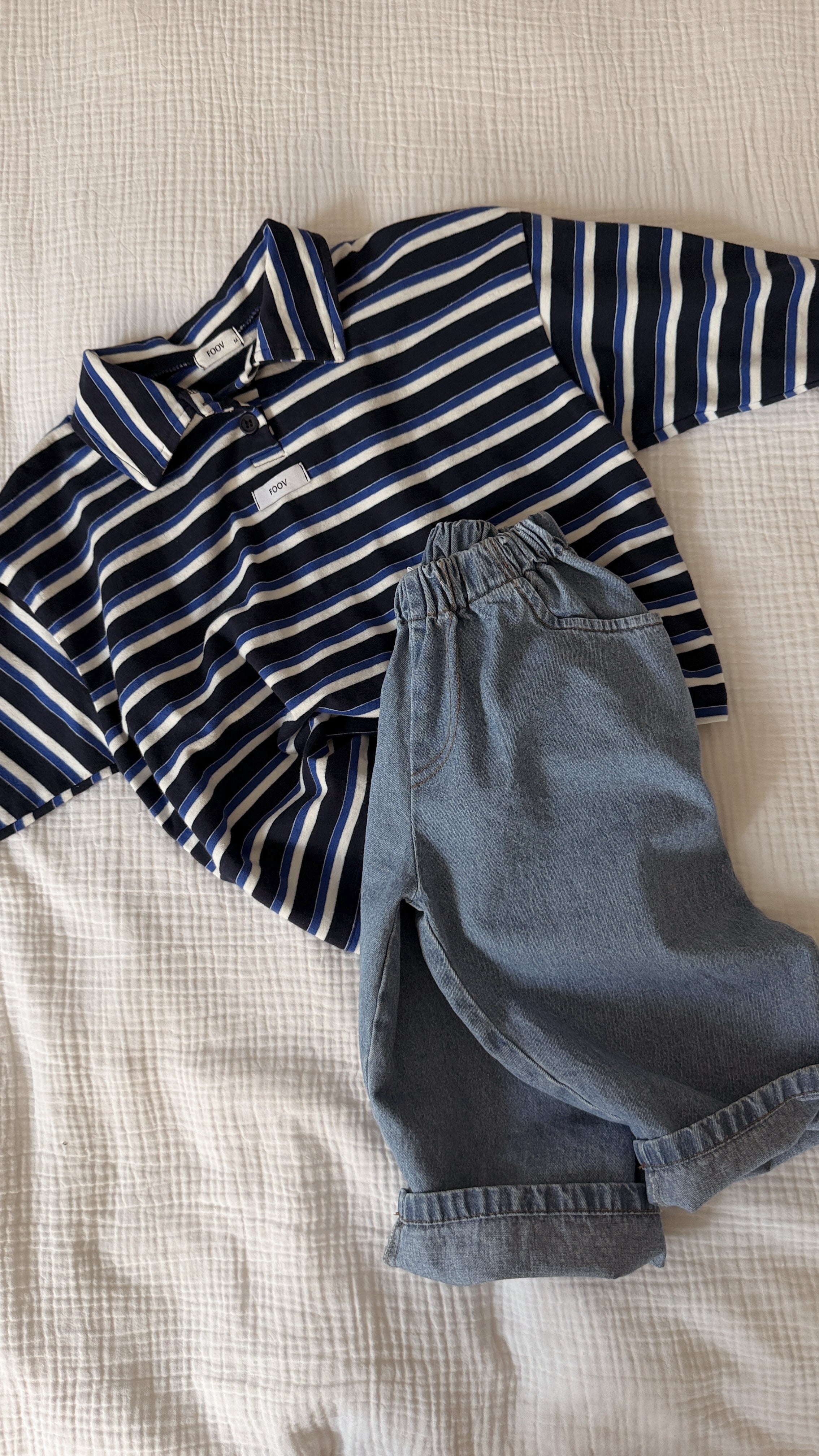 T-shirt Pol - bleu à lignes