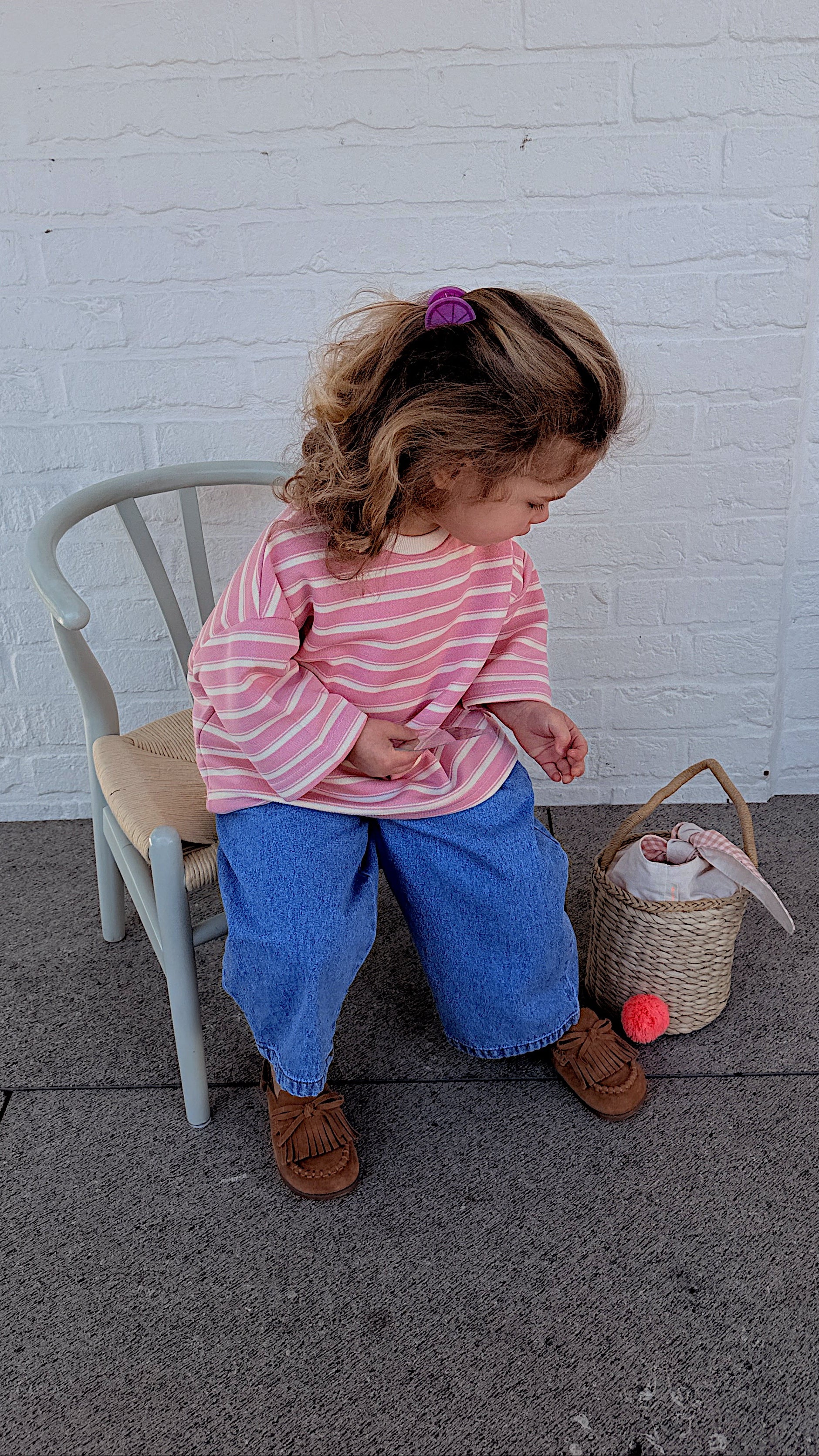 Thea T-shirt - pink and ecru