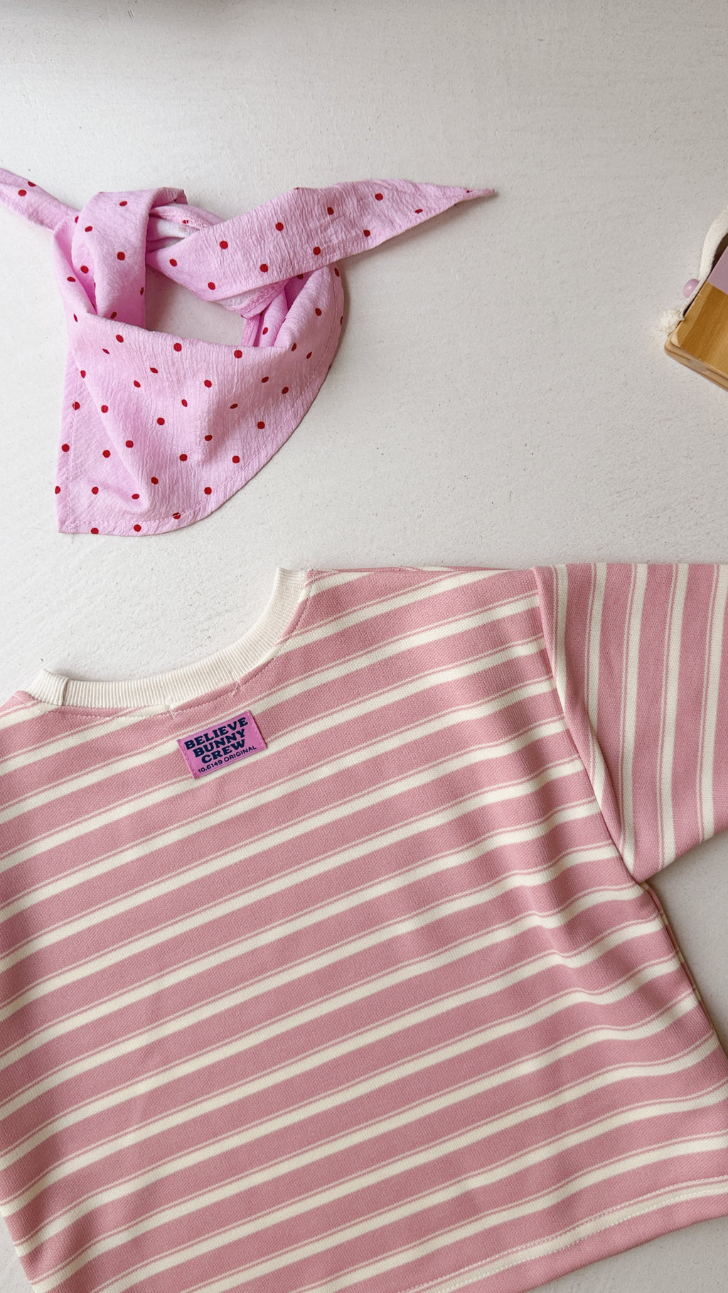 T-shirt Théa - rose et écru