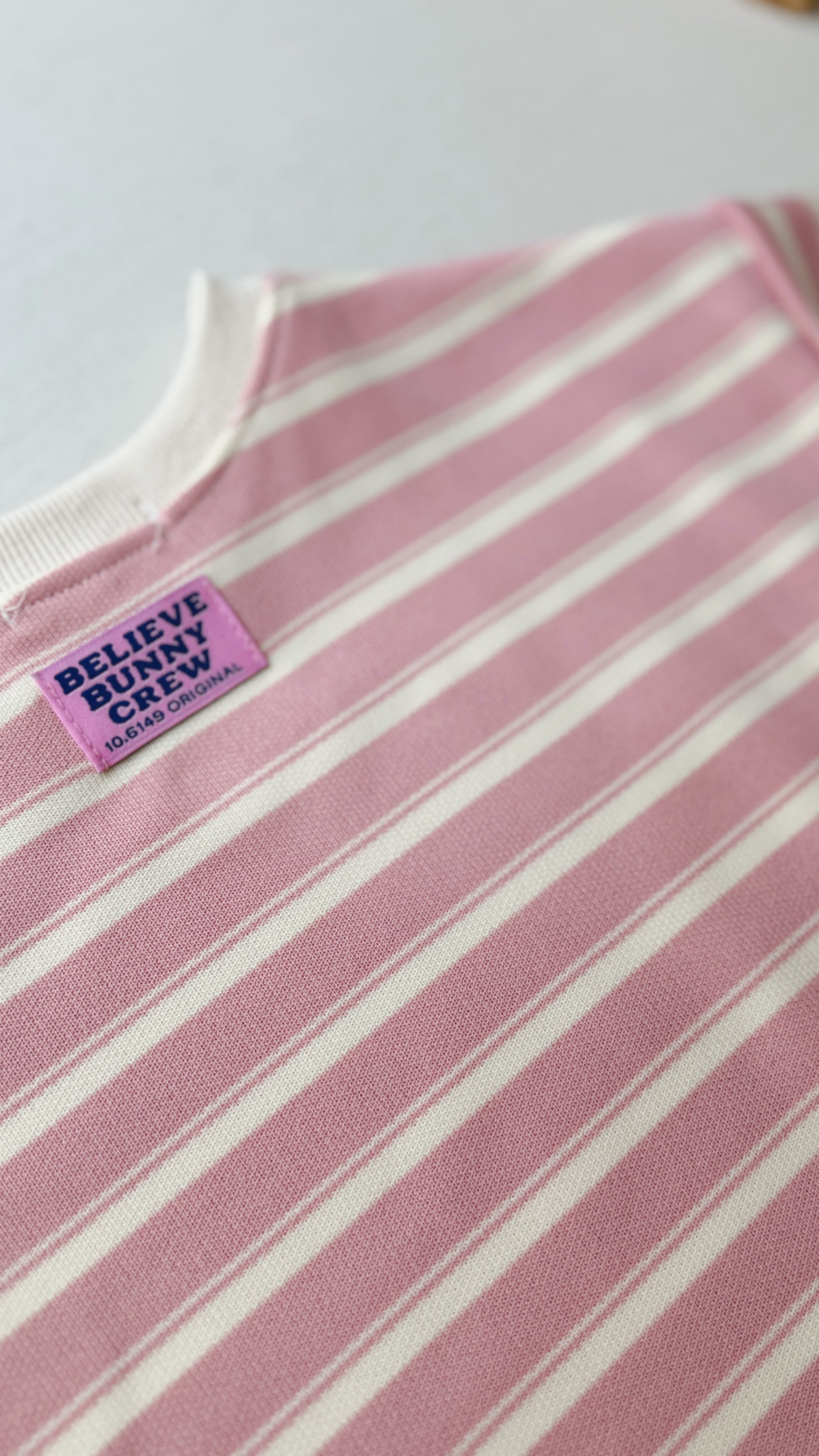 Thea T-shirt - pink and ecru