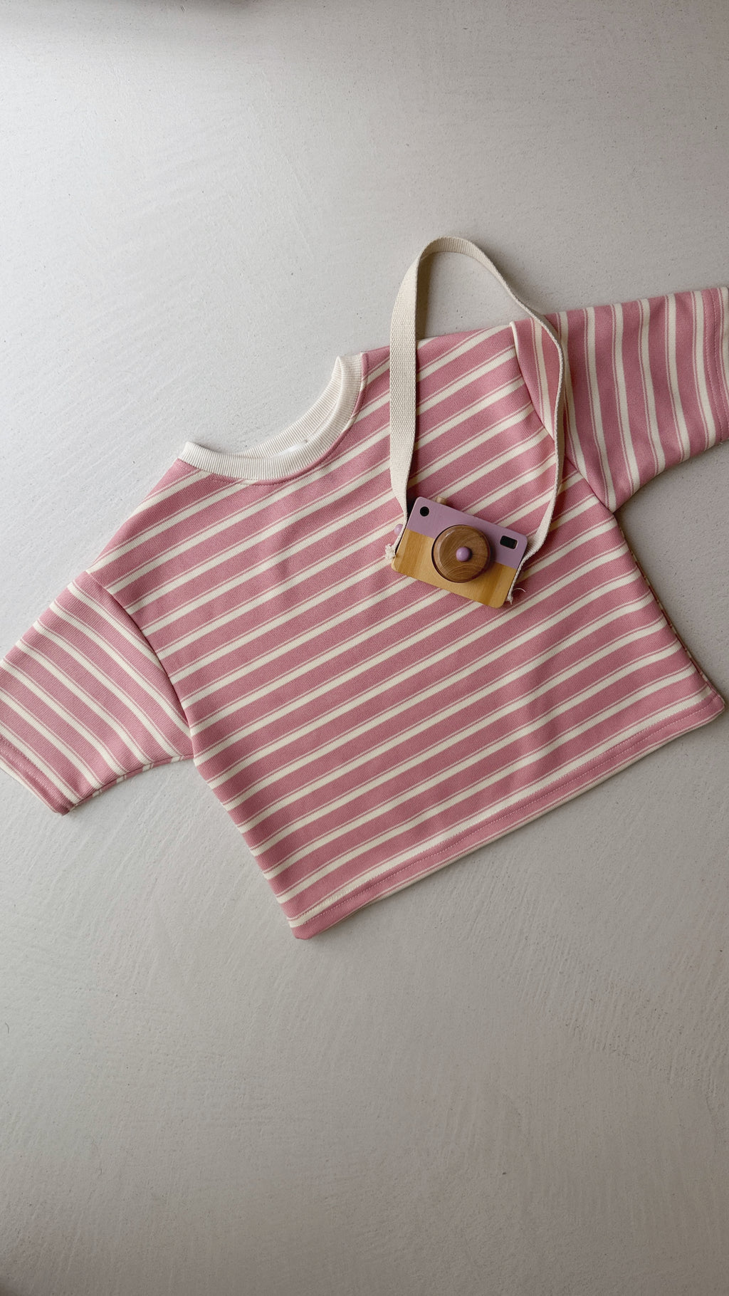 T-shirt Théa - rose et écru